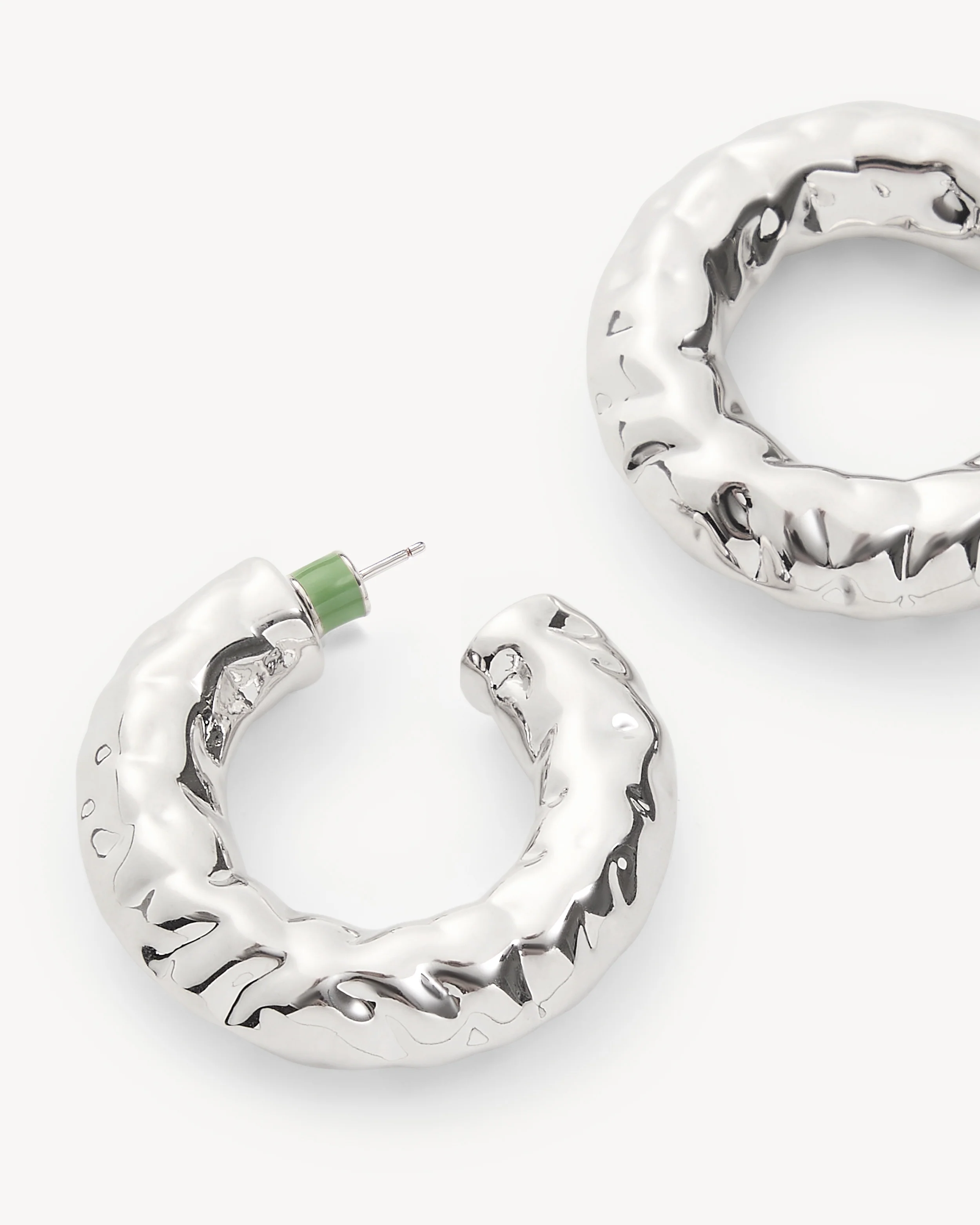 1.25" Perfect Crunch Hoops in Silver - Image 2