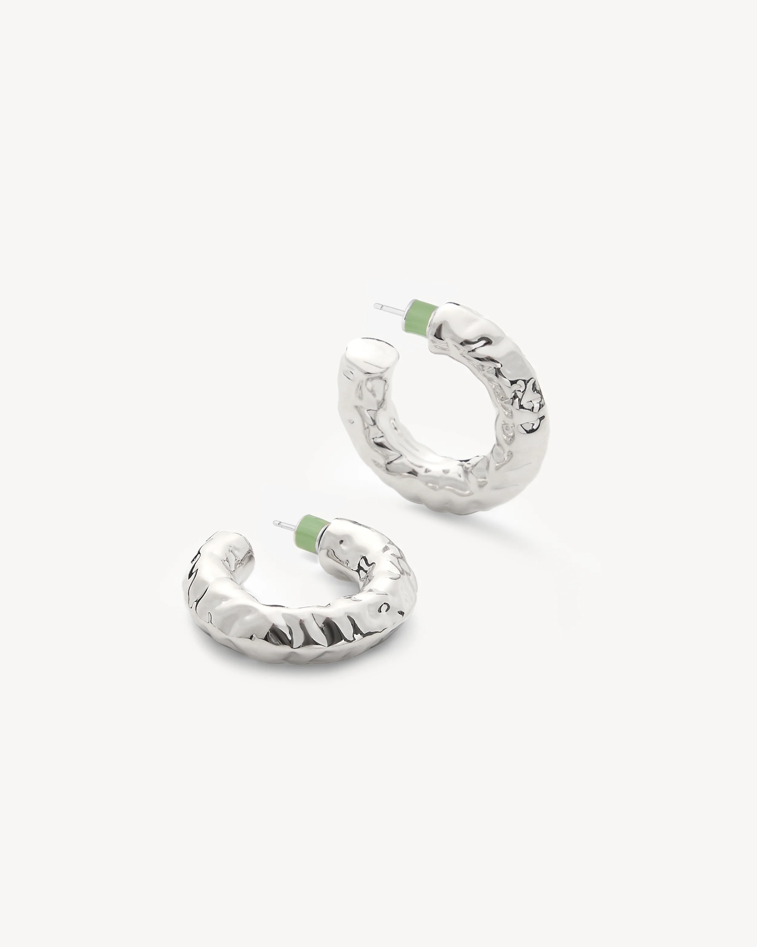 1.25" Perfect Crunch Hoops in Silver - Image 3