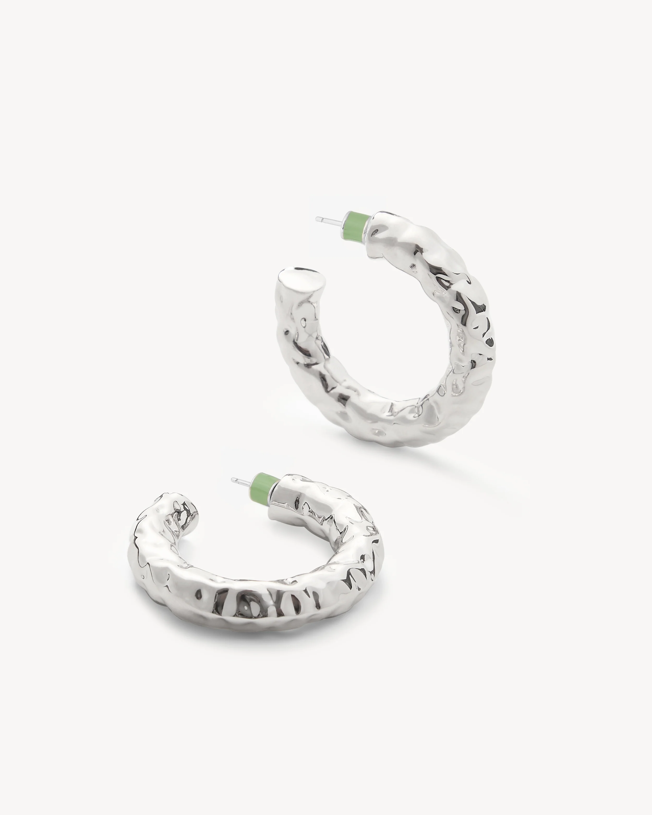1.5" Perfect Crunch Hoops in Silver - Image 3