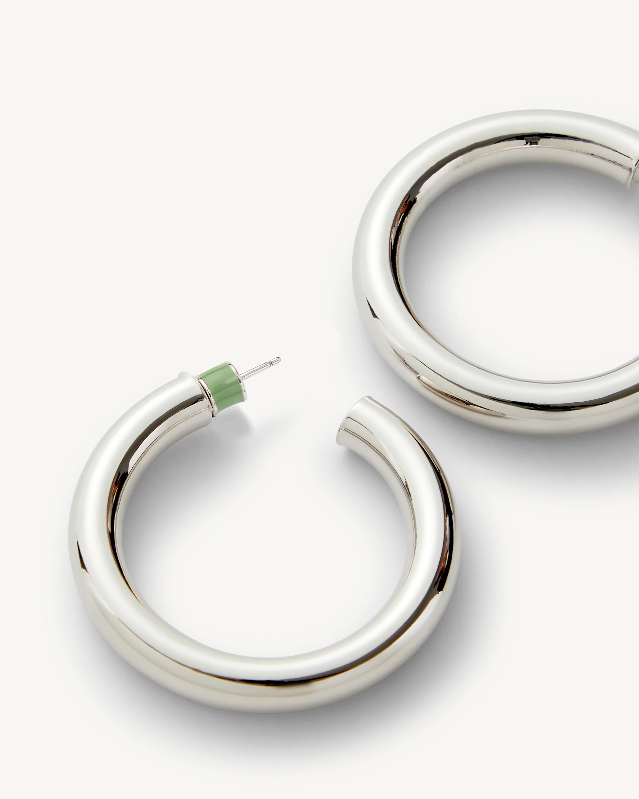 1.5" Perfect Hoops in Silver - Image 2