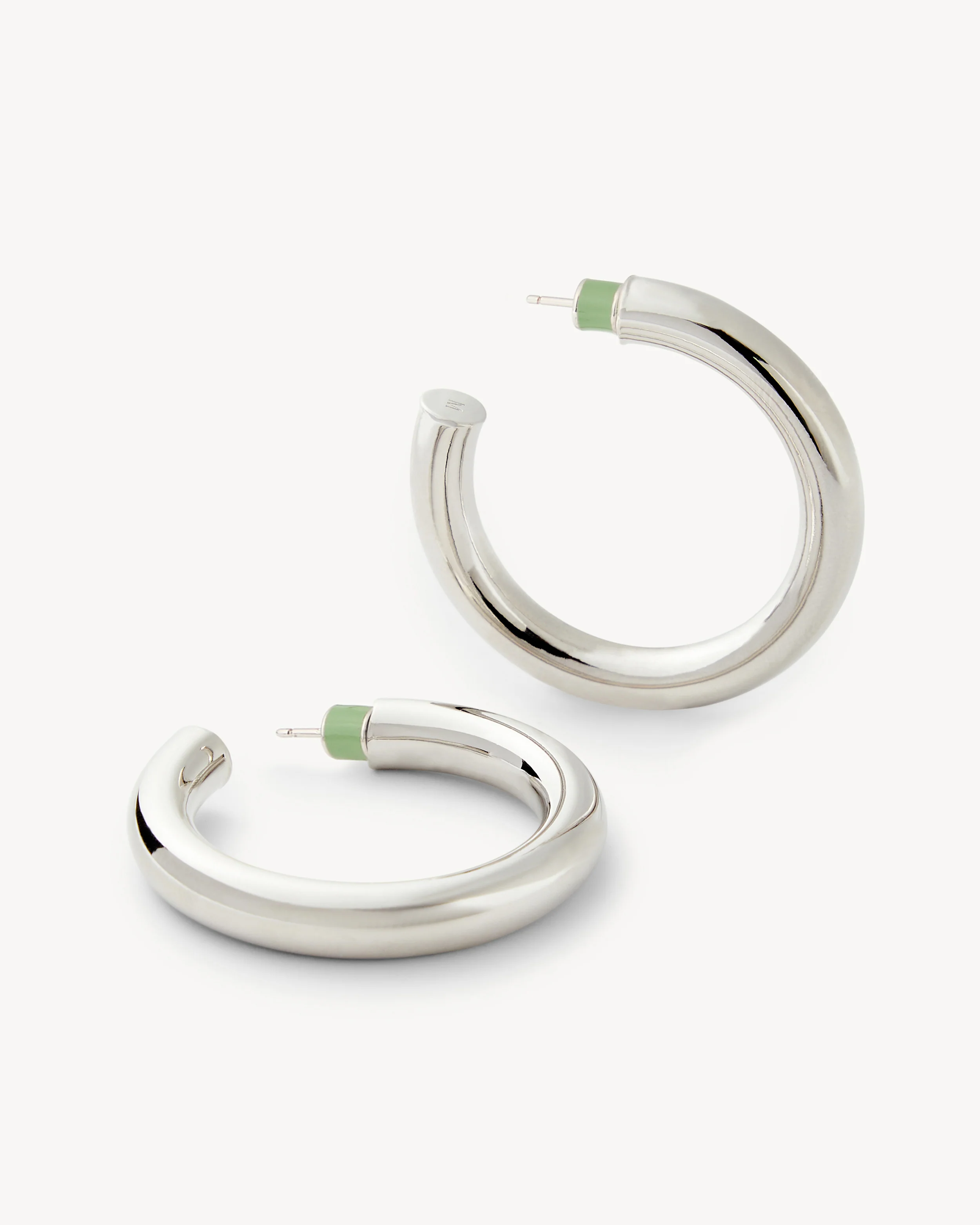 1.5" Perfect Hoops in Silver - Image 3