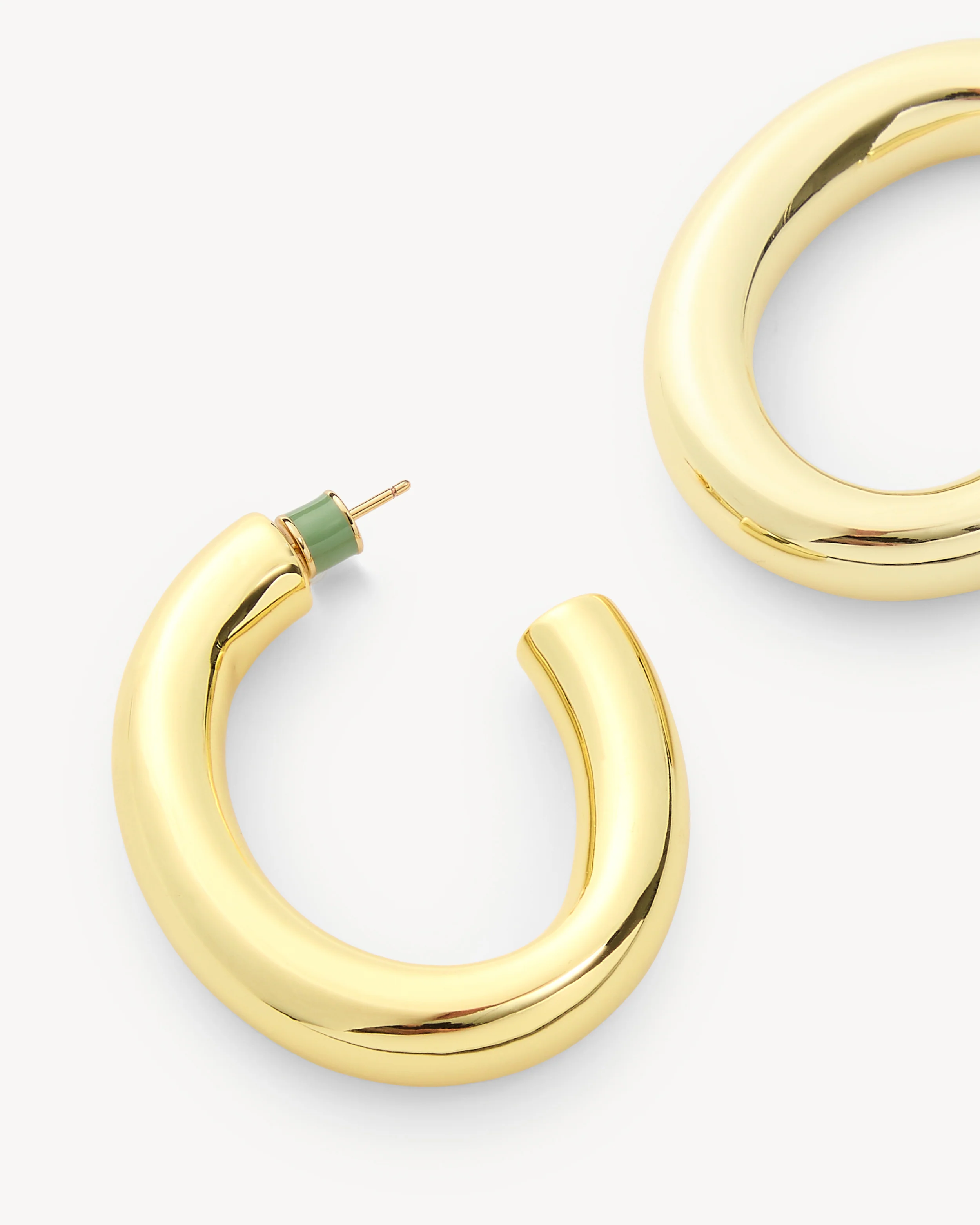 1.5" Perfect Oval Hoops in Gold - Image 2