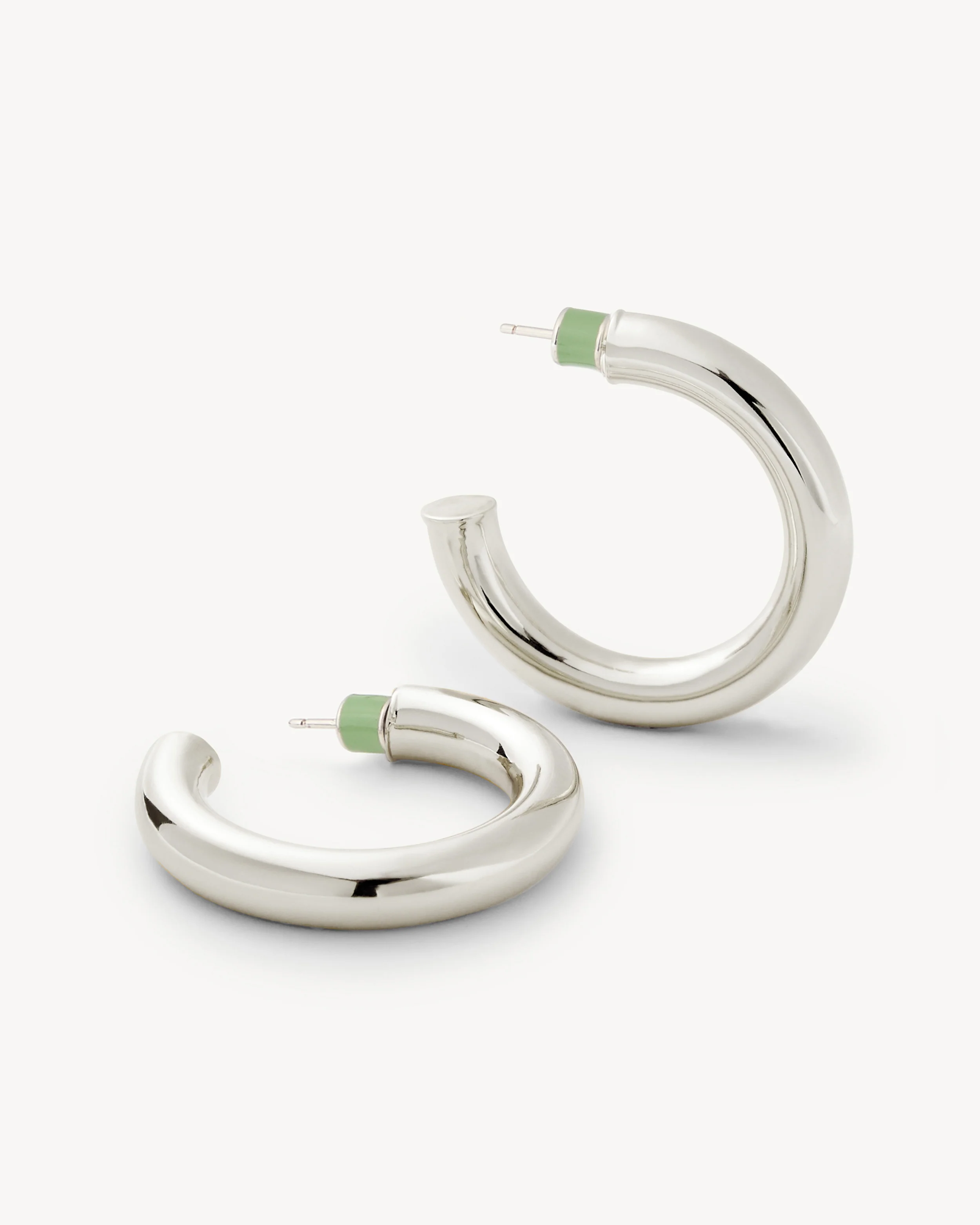 1" Perfect Hoops in Silver - Image 3