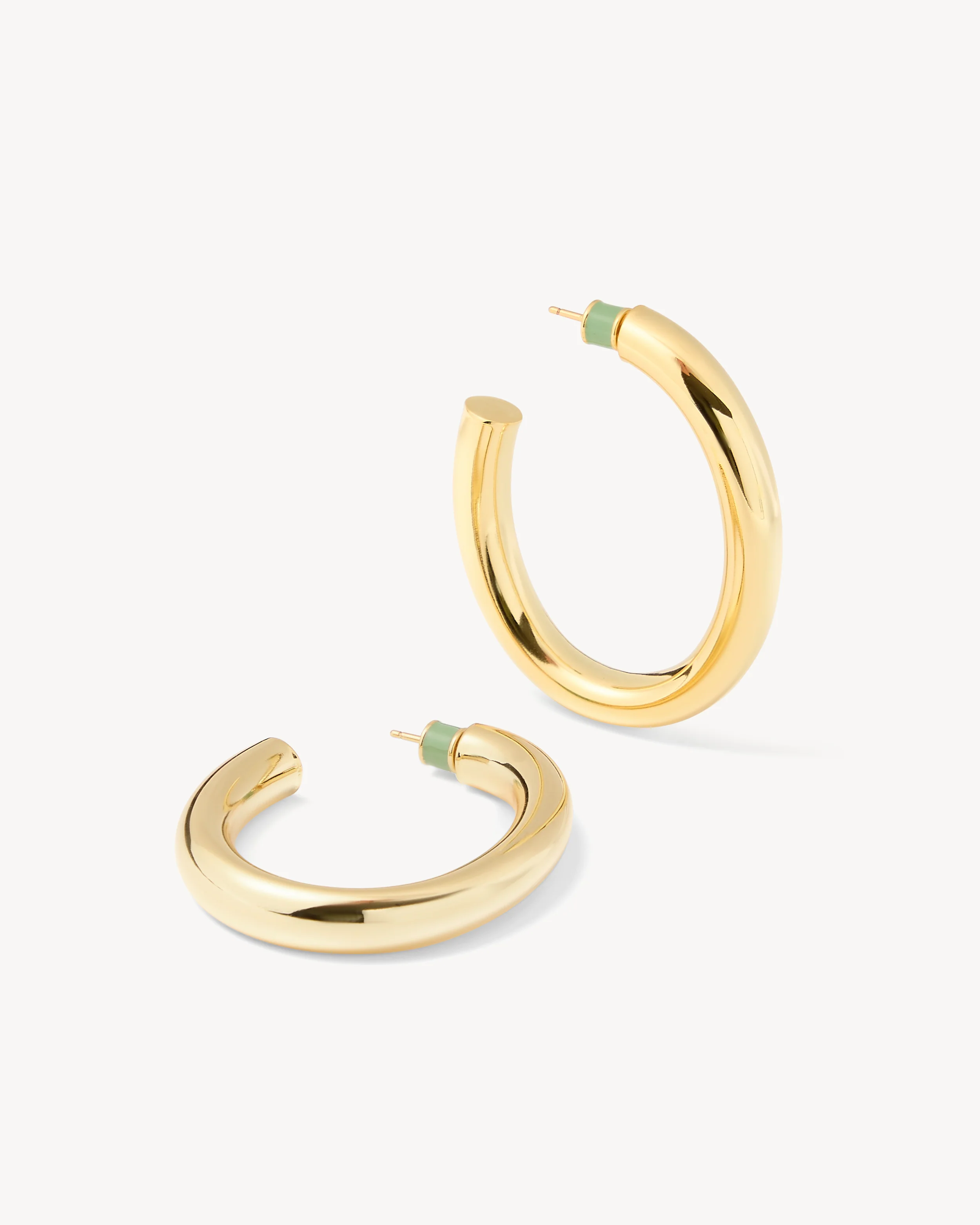 2" Perfect Oval Hoops in Gold - Image 3