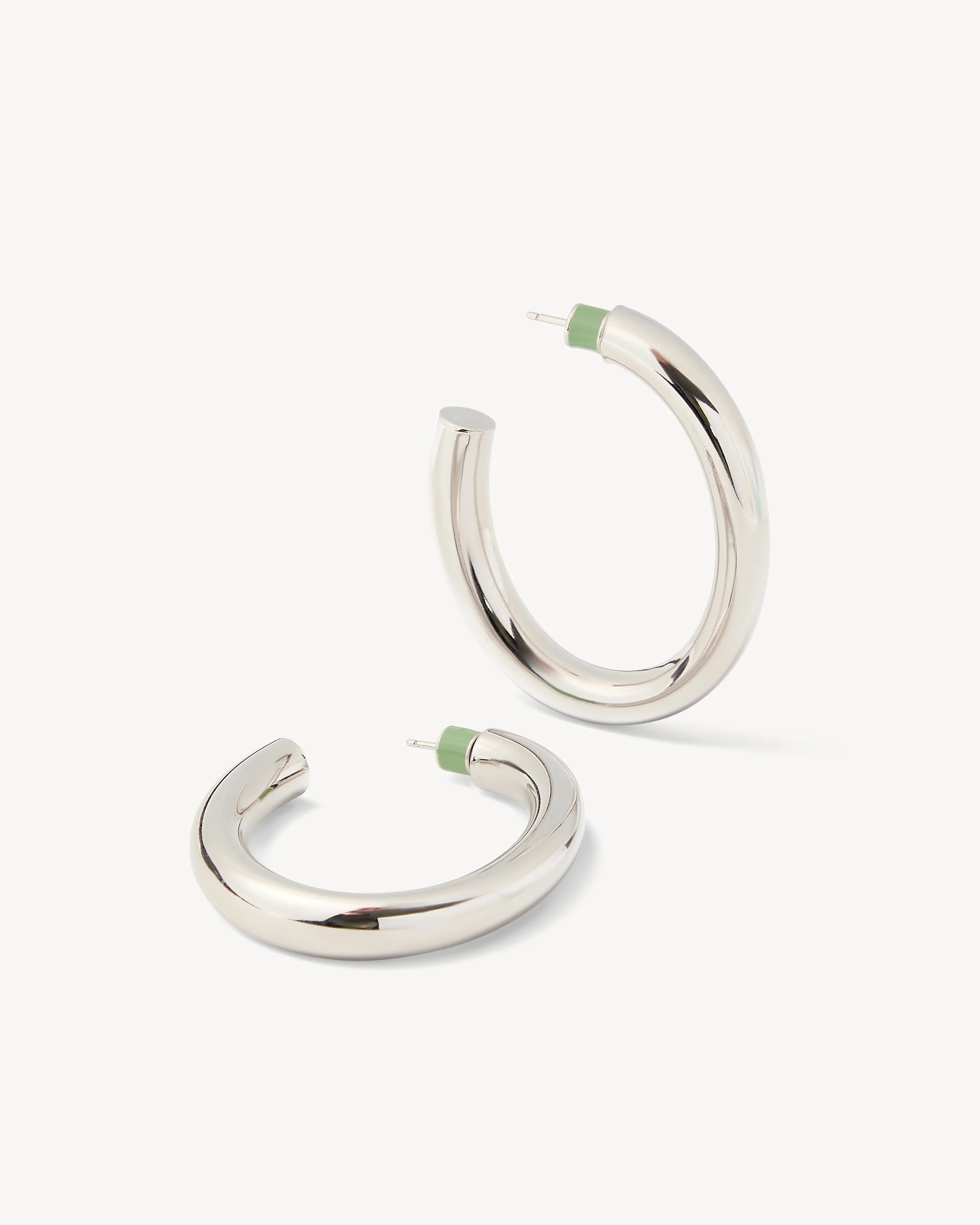 2" Perfect Oval Hoops in Silver - Image 3
