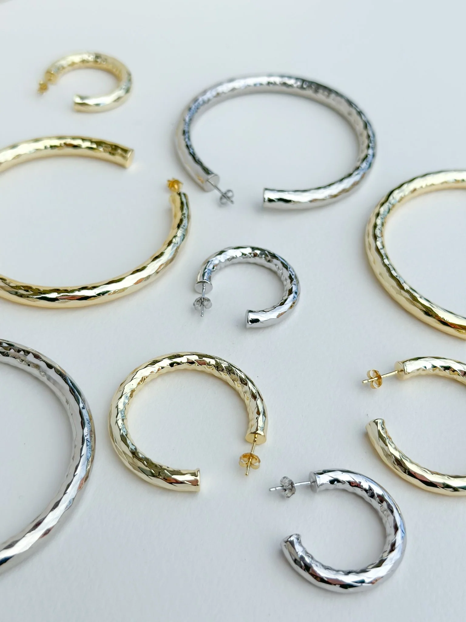2" Wavelet Hoops in Silver - Image 2