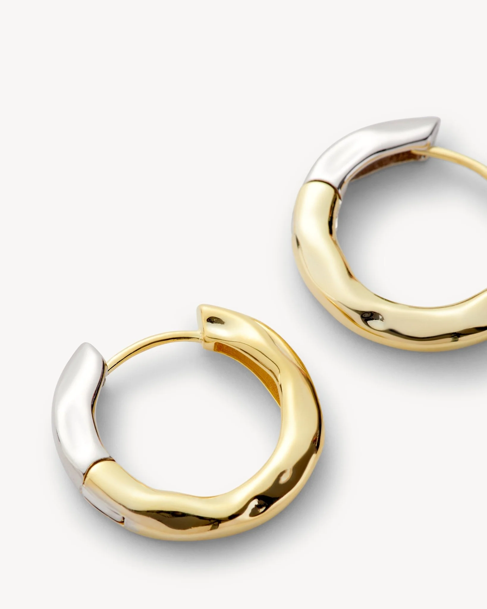 Petite Wavy Hoops in 3/4 Gold - Image 2