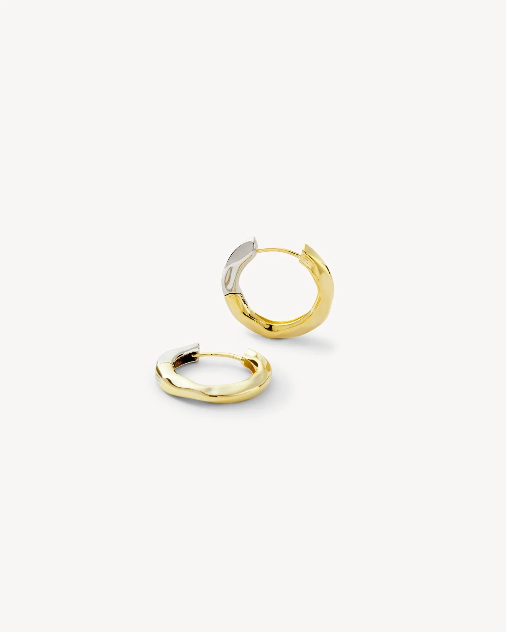 Petite Wavy Hoops in 3/4 Gold - Image 3