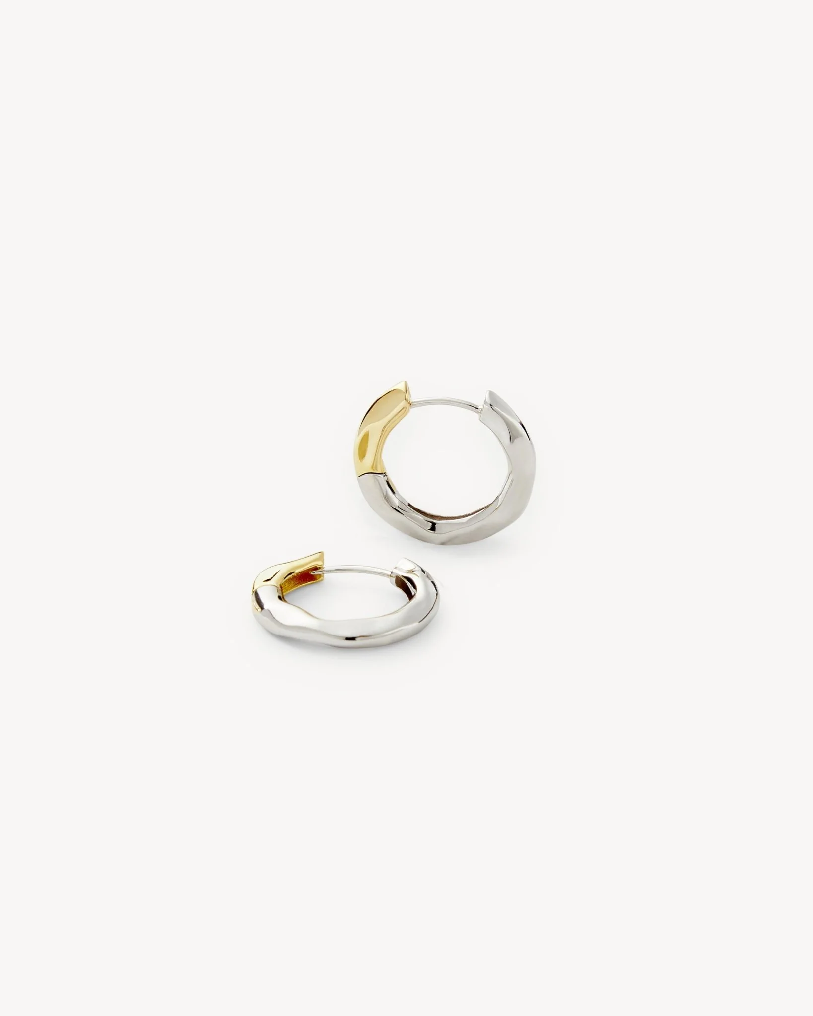 Petite Wavy Hoops in 3/4 Silver - Image 3