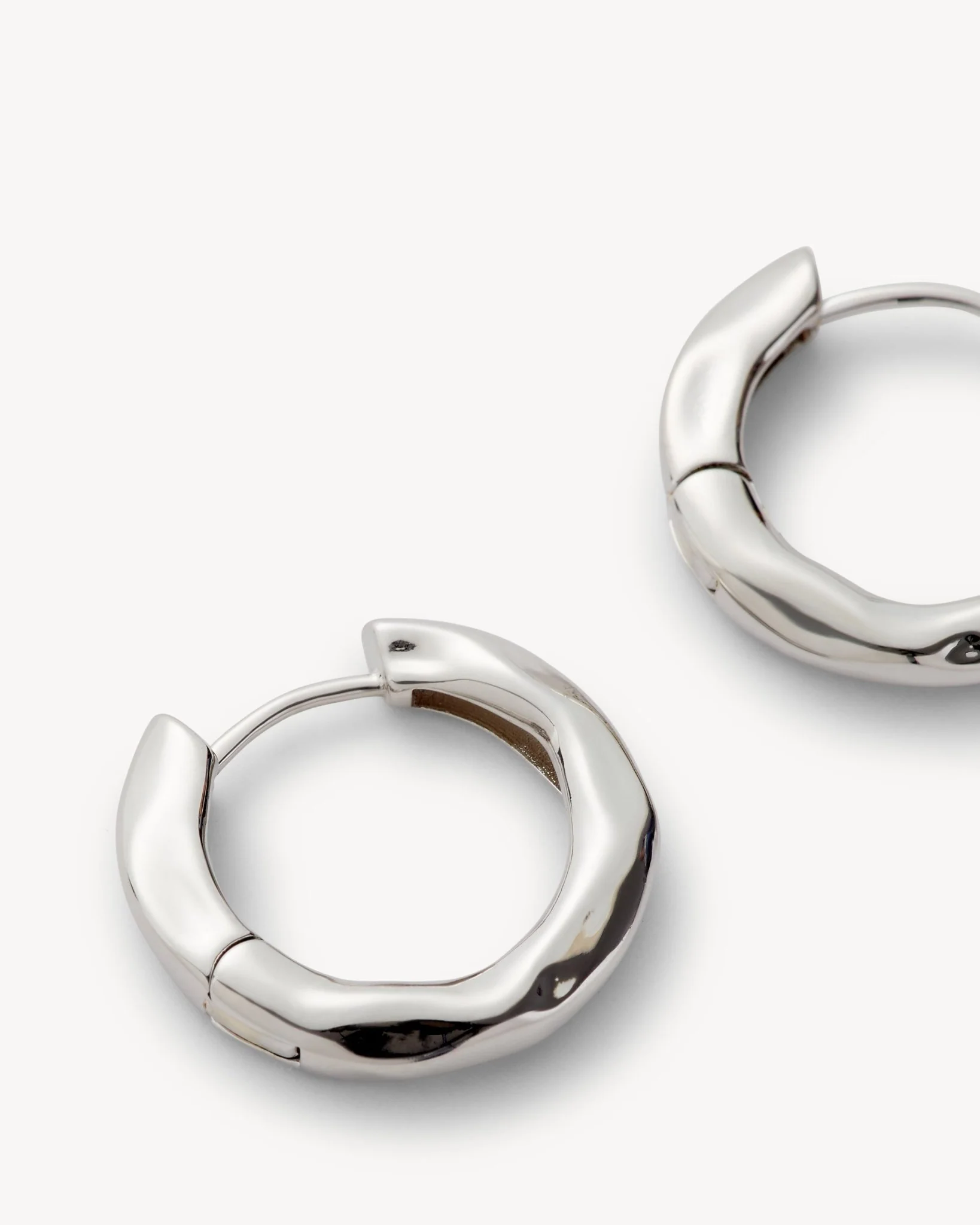 Petite Wavy Hoops in Silver - Image 2