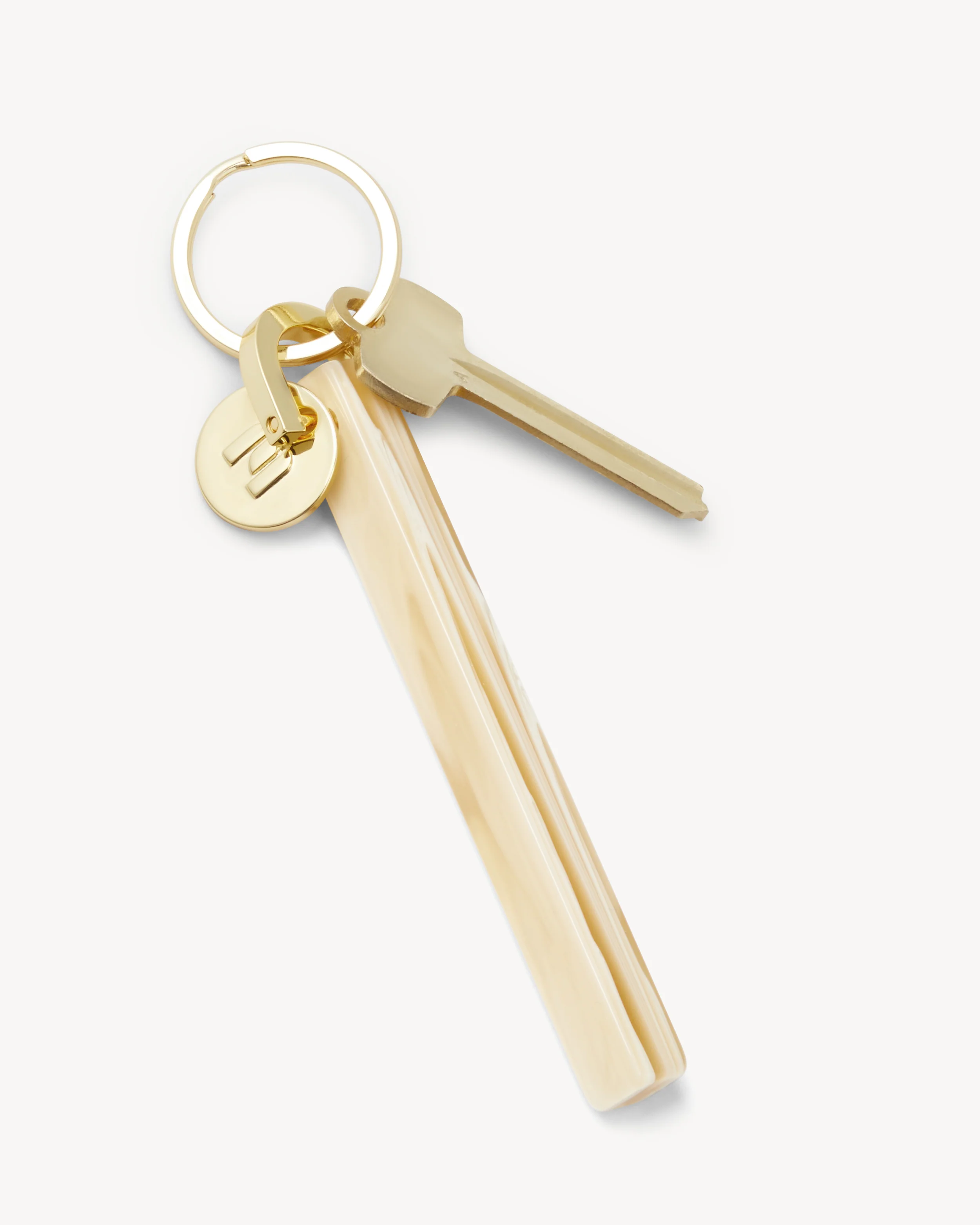 Bar Keychain in Alabaster - Gold - Image 3