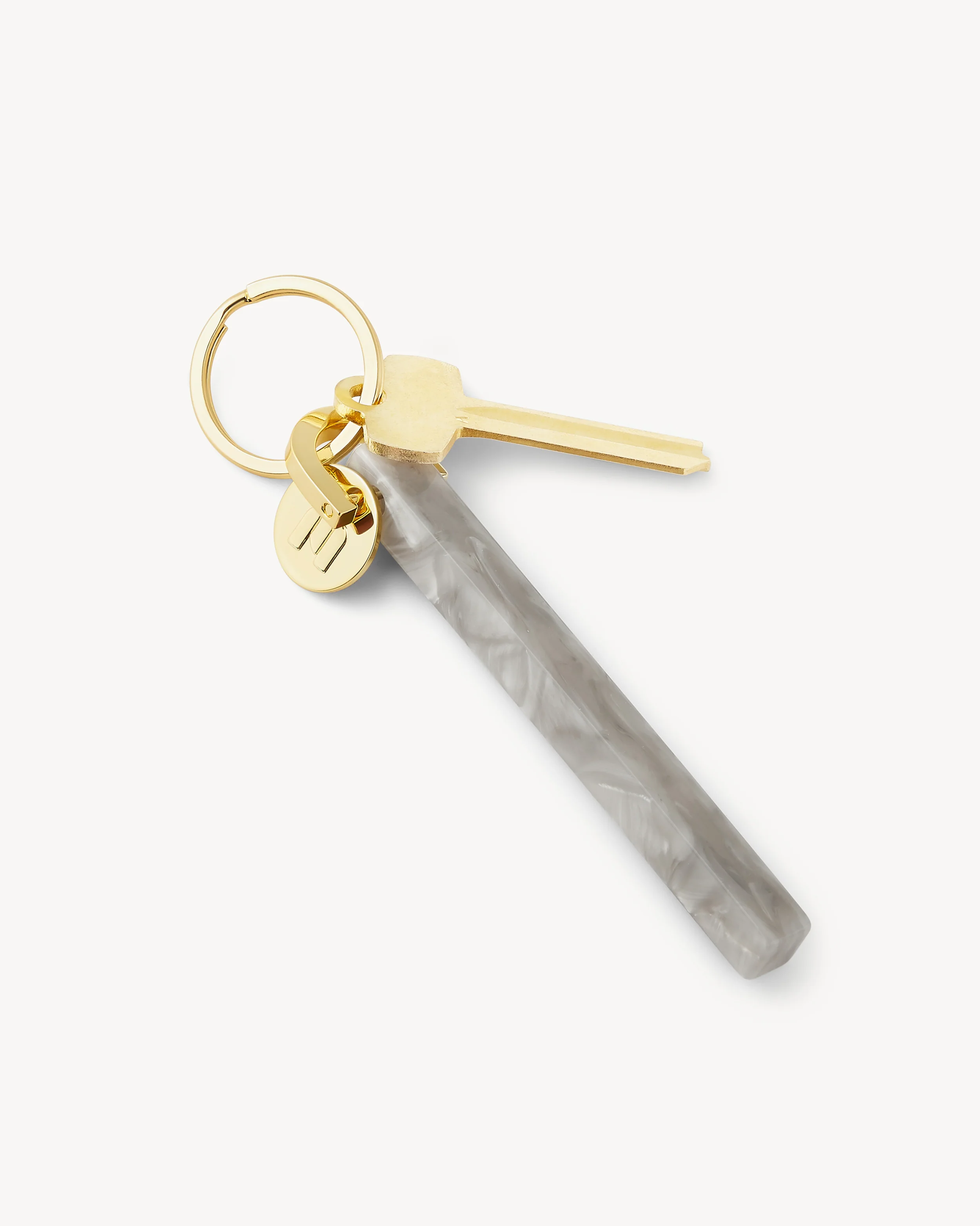 Bar Keychain in Grey Shell - Gold - Image 3