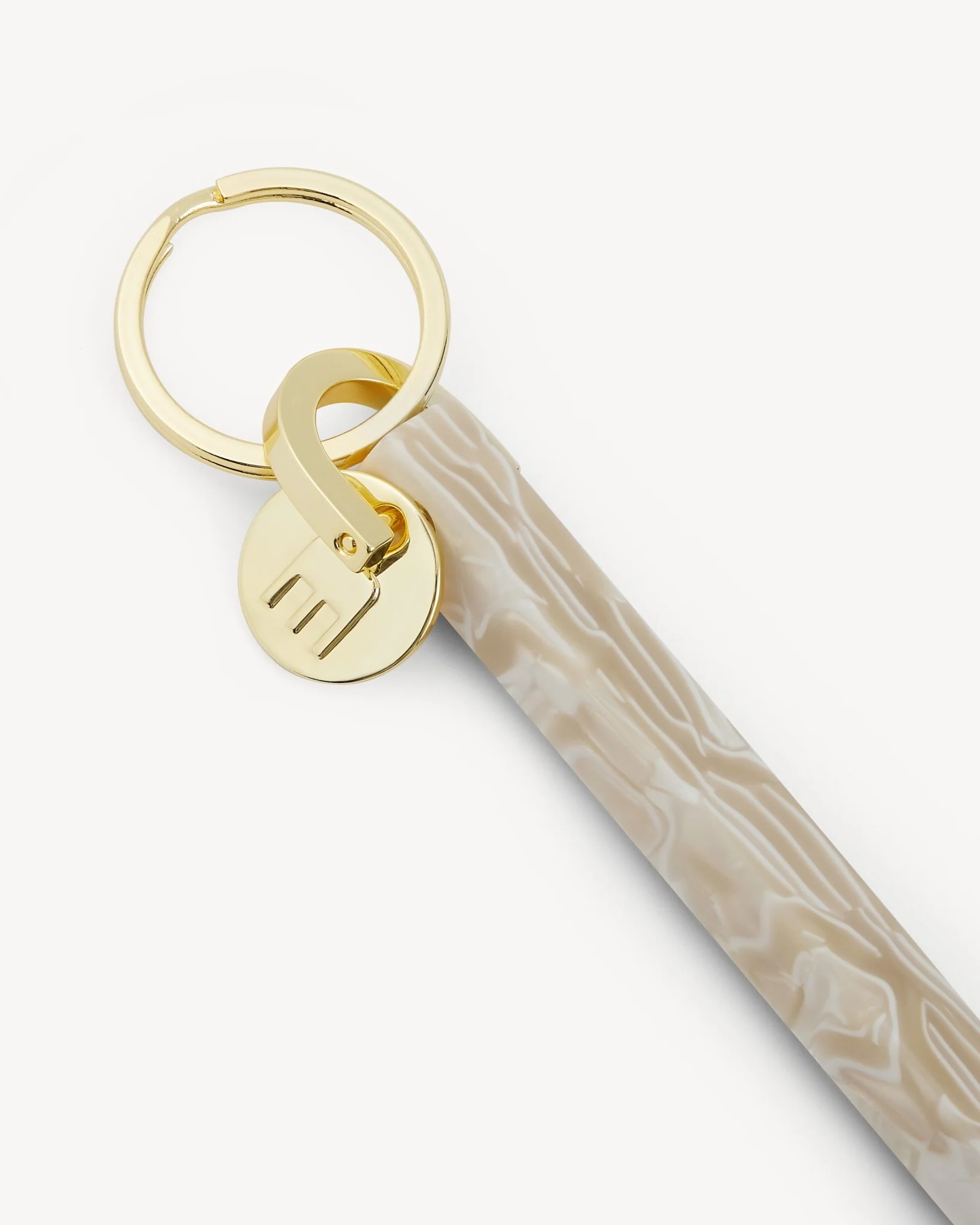 Bar Keychain in Ivory - Gold - Image 2