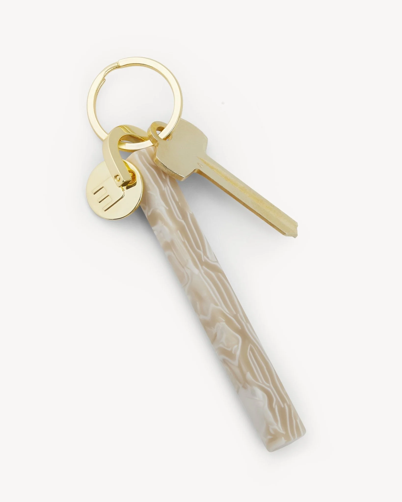 Bar Keychain in Ivory - Gold - Image 3