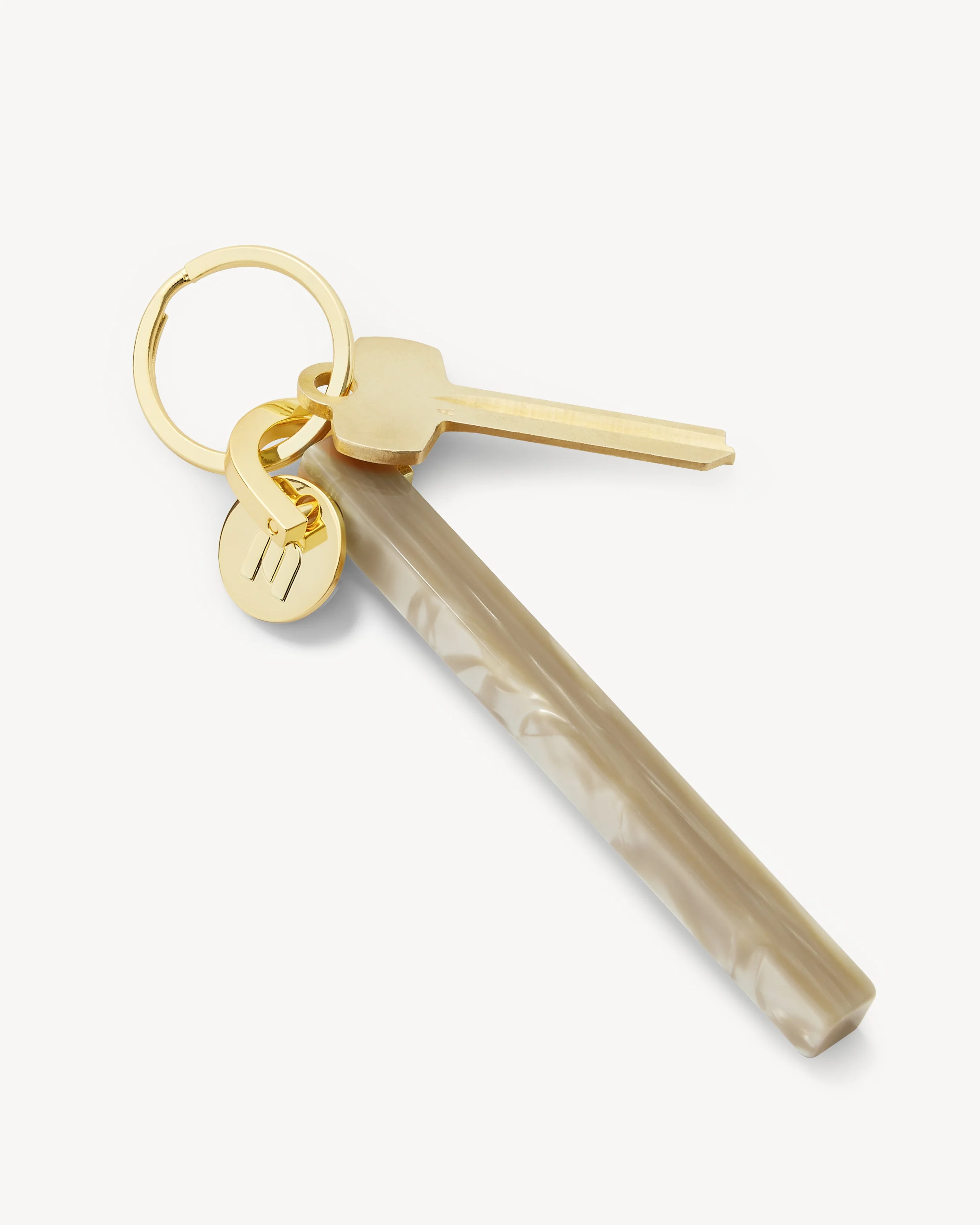 Bar Keychain in Sand Shell - Gold - Image 3