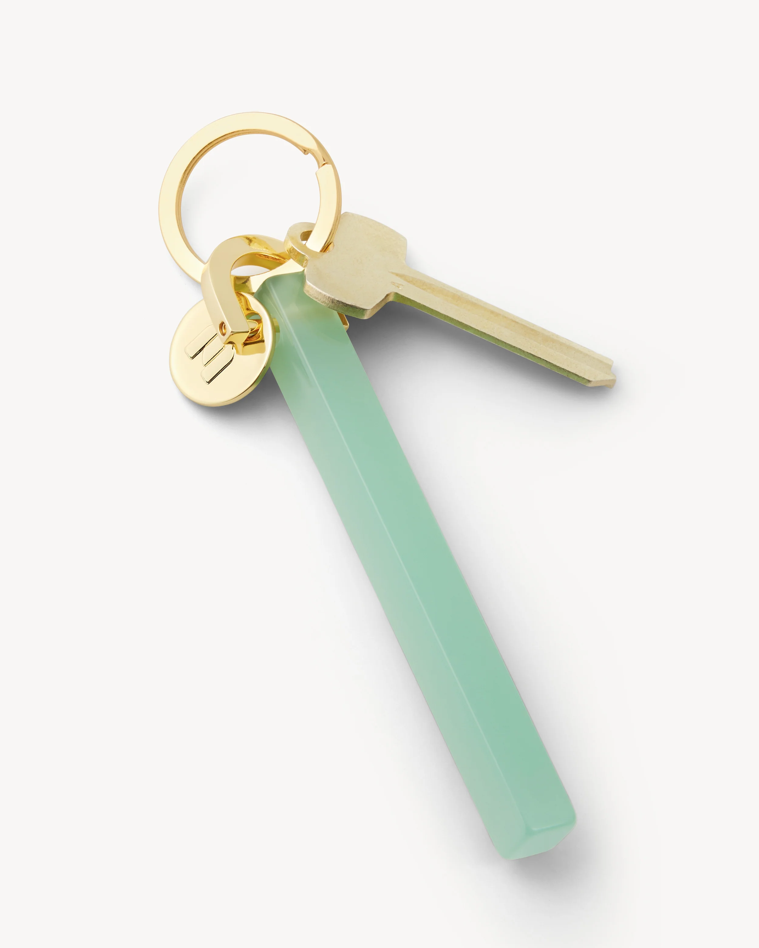 Bar Keychain in Sea Glass - Gold - Image 3