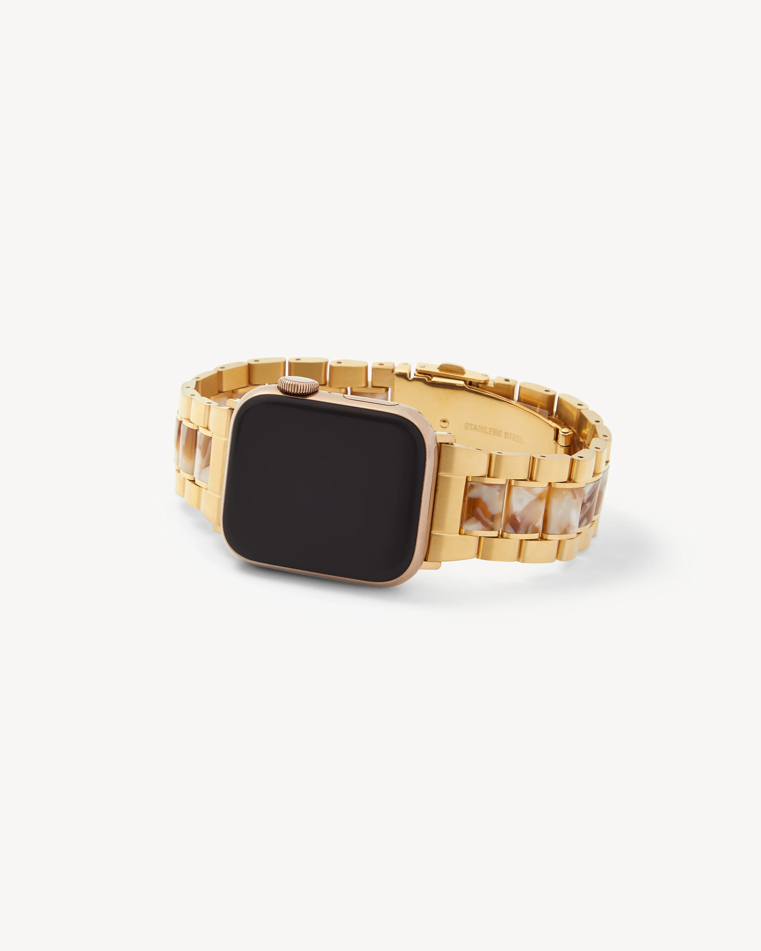 Boyfriend Watch Band in Gold / Baja Tortoise - Image 2