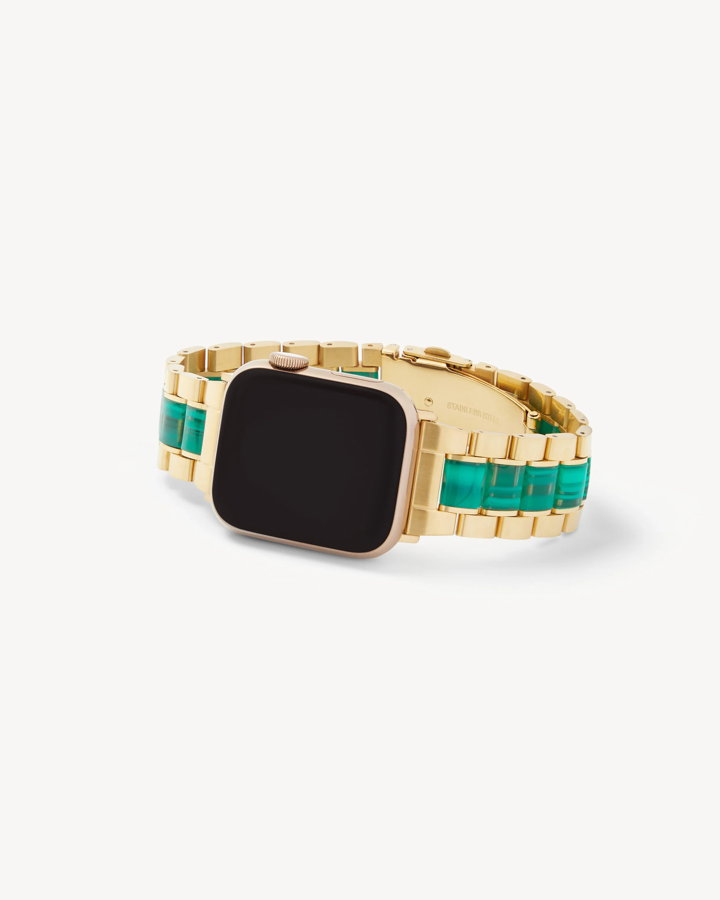 Boyfriend Watch Band in Gold / Malachite - Image 2