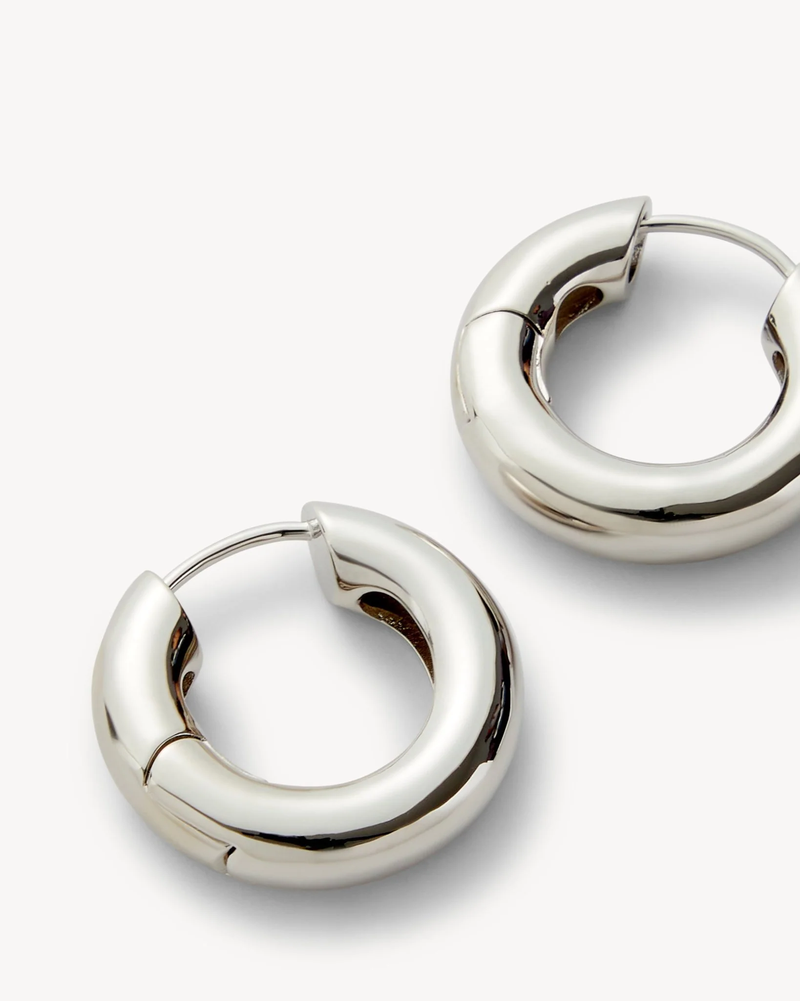 Chunky Hoops in Silver - Image 2