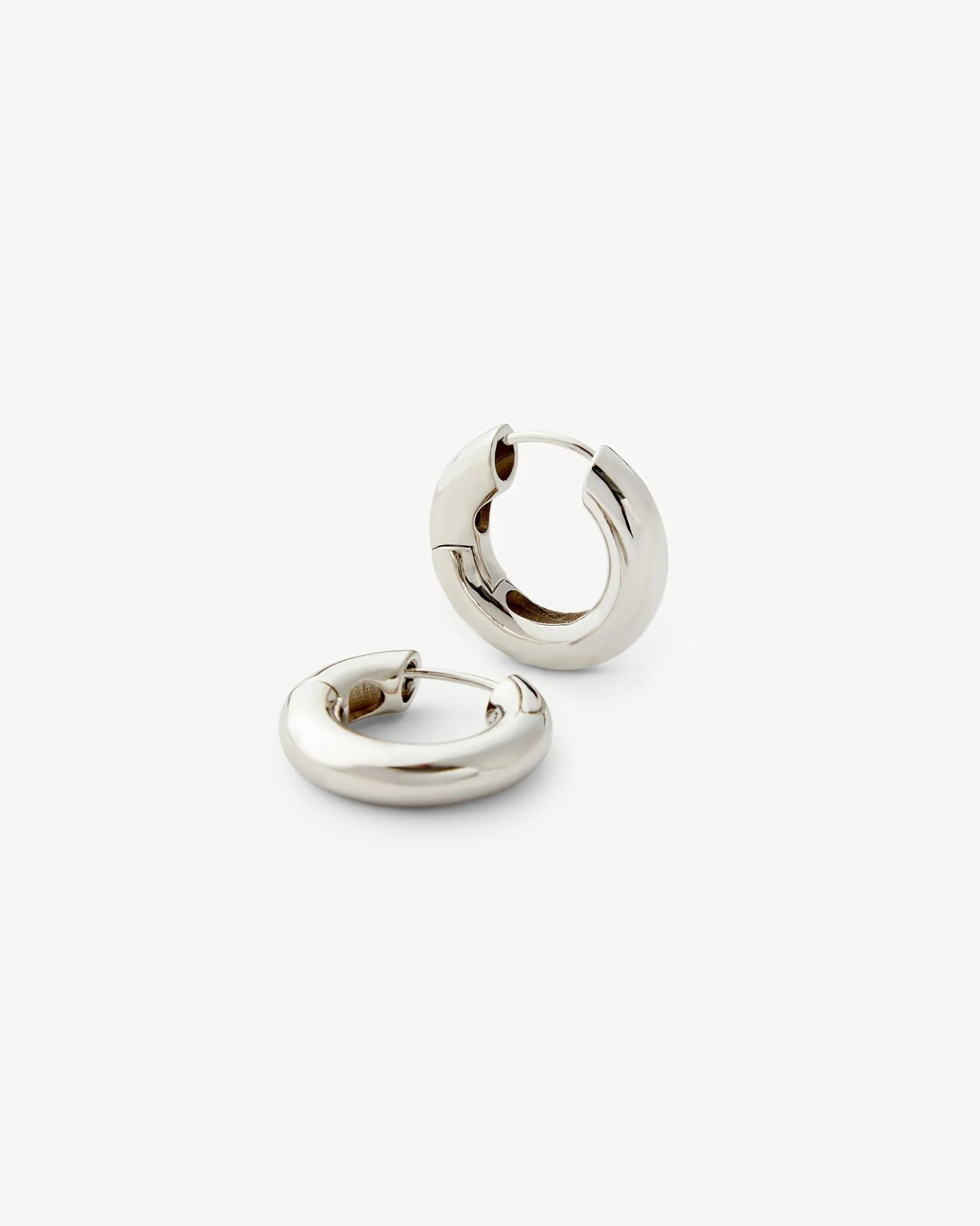 Chunky Hoops in Silver - Image 3