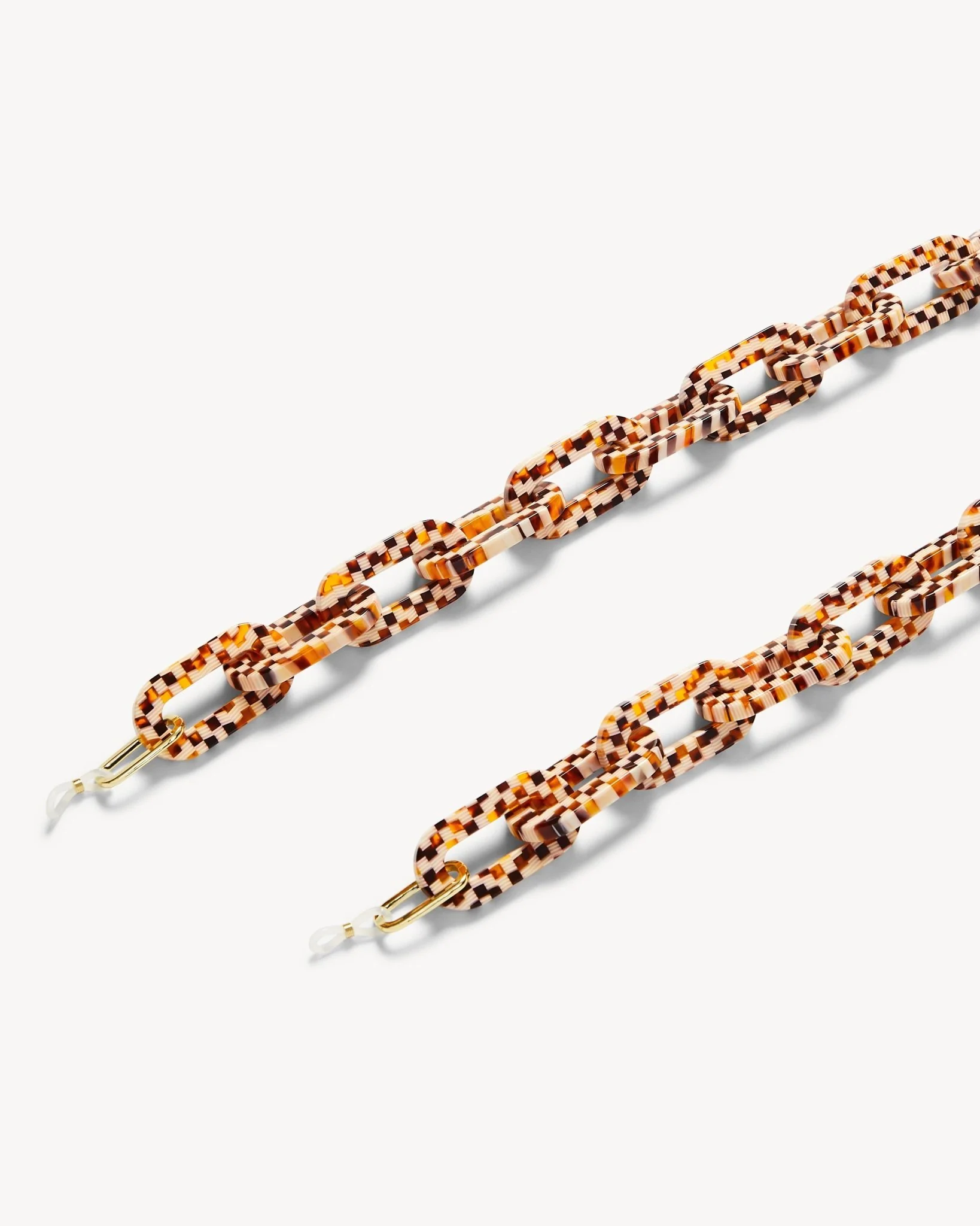 Chunky Sunglass Chain in Tortoise Checker - Image 2