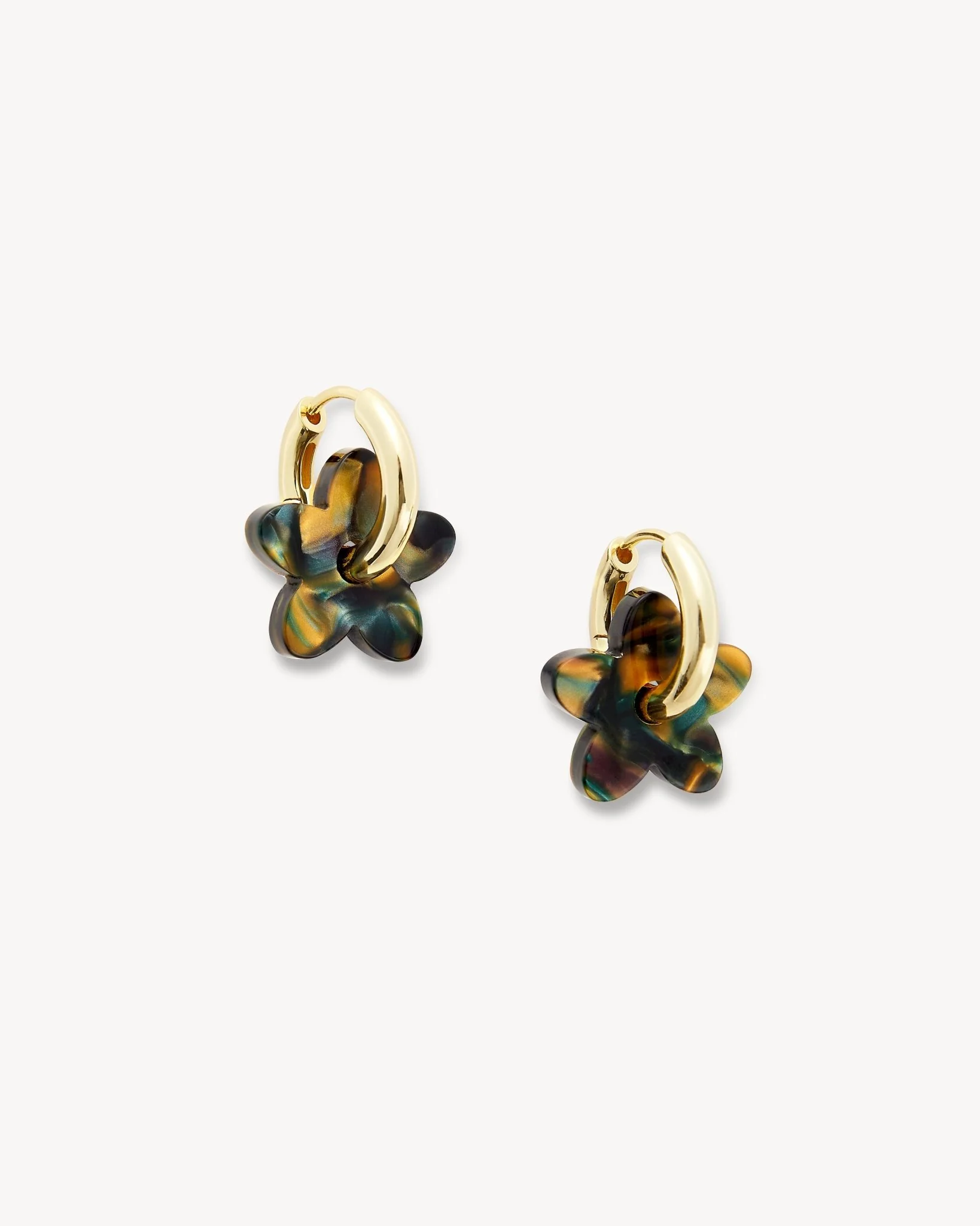 Petite Flower Charms in Green Tortoise - Image 2