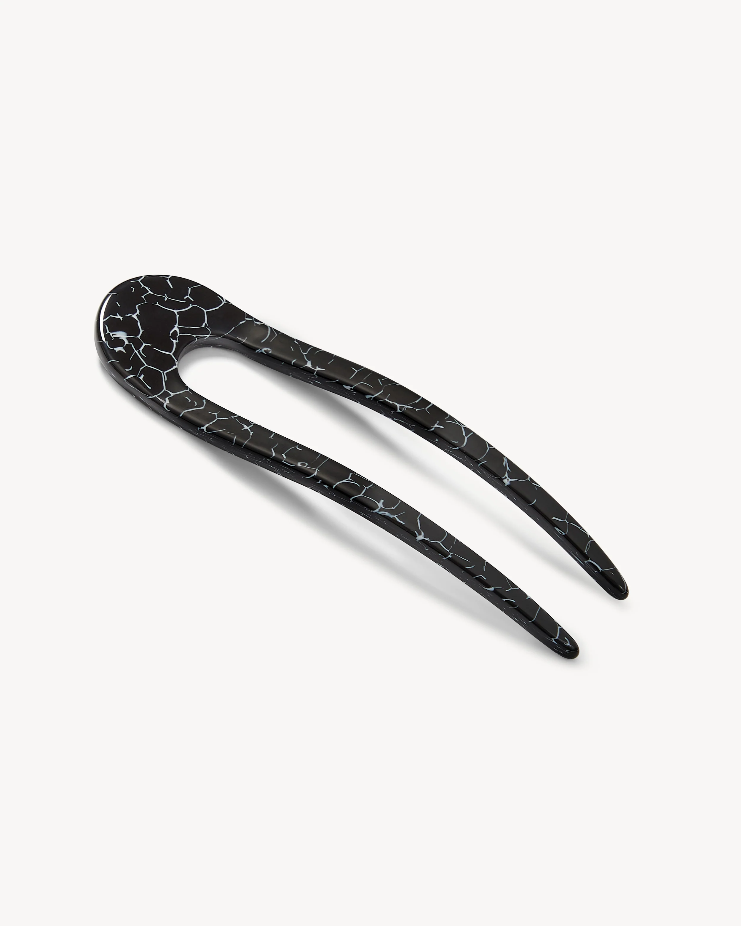 French Hair Pin in Black Marble - Image 2