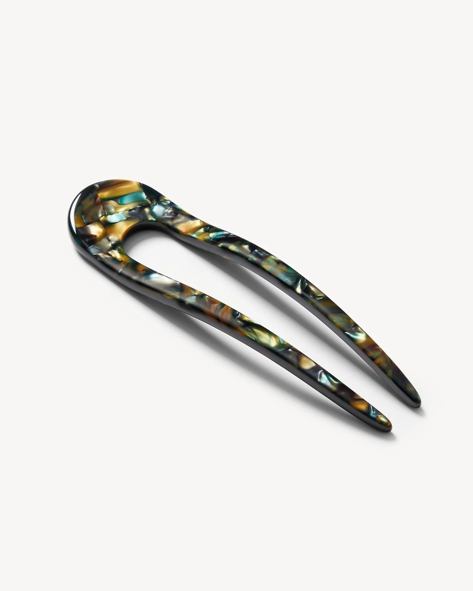 French Hair Pin in Green Tortoise - Image 2