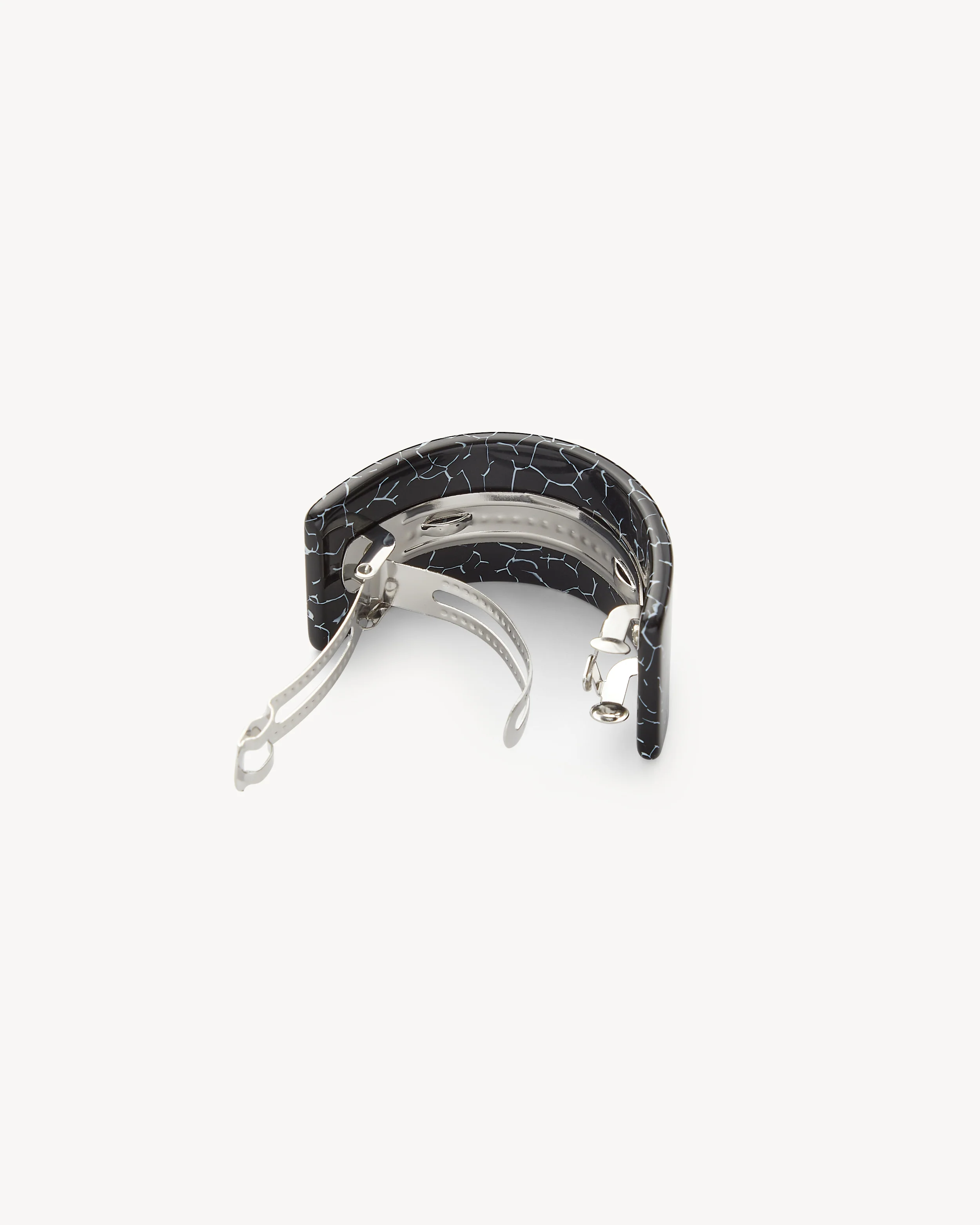 French Pony Barrette in Black Marble - Image 2