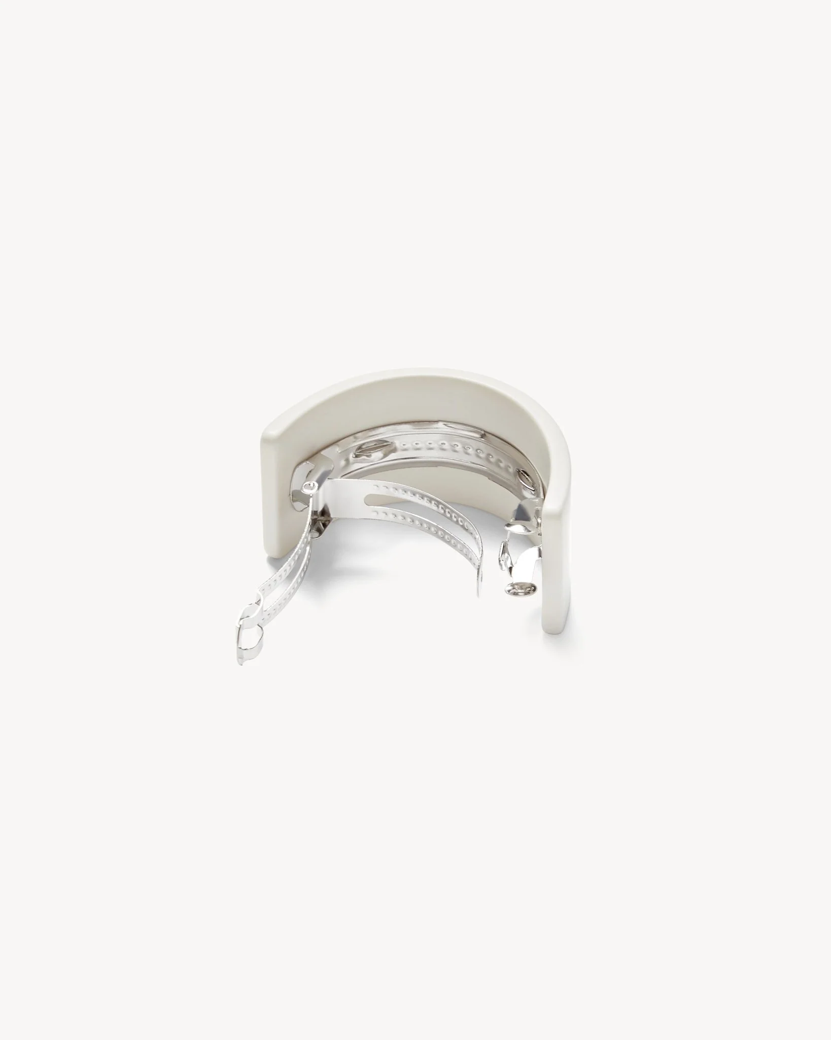 French Pony Barrette in White Matte - Image 2