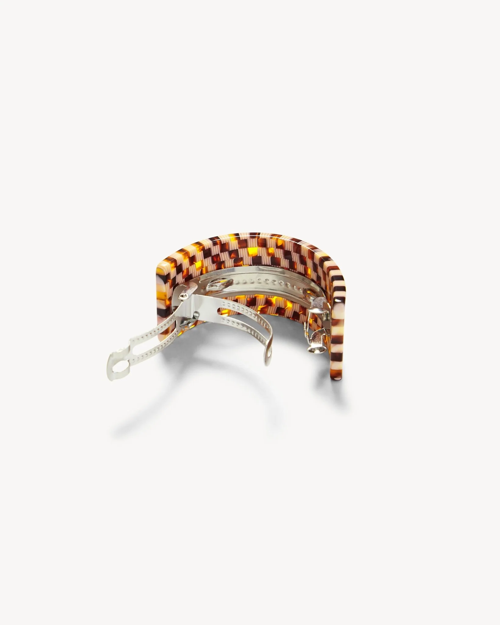 French Pony Barrette in Tortoise Checker - Image 2
