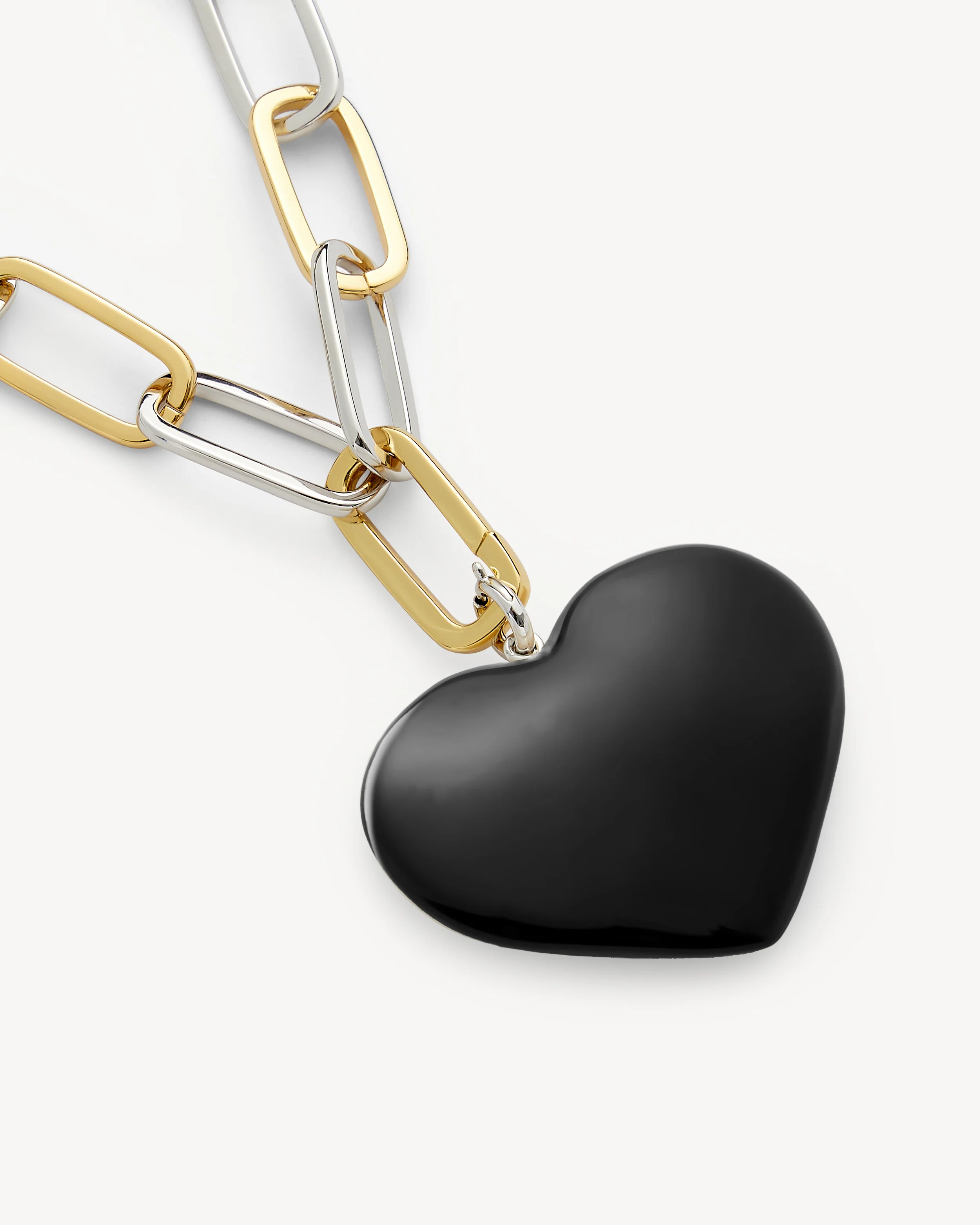 Grande Heart Pendant Necklace in Black - Image 2
