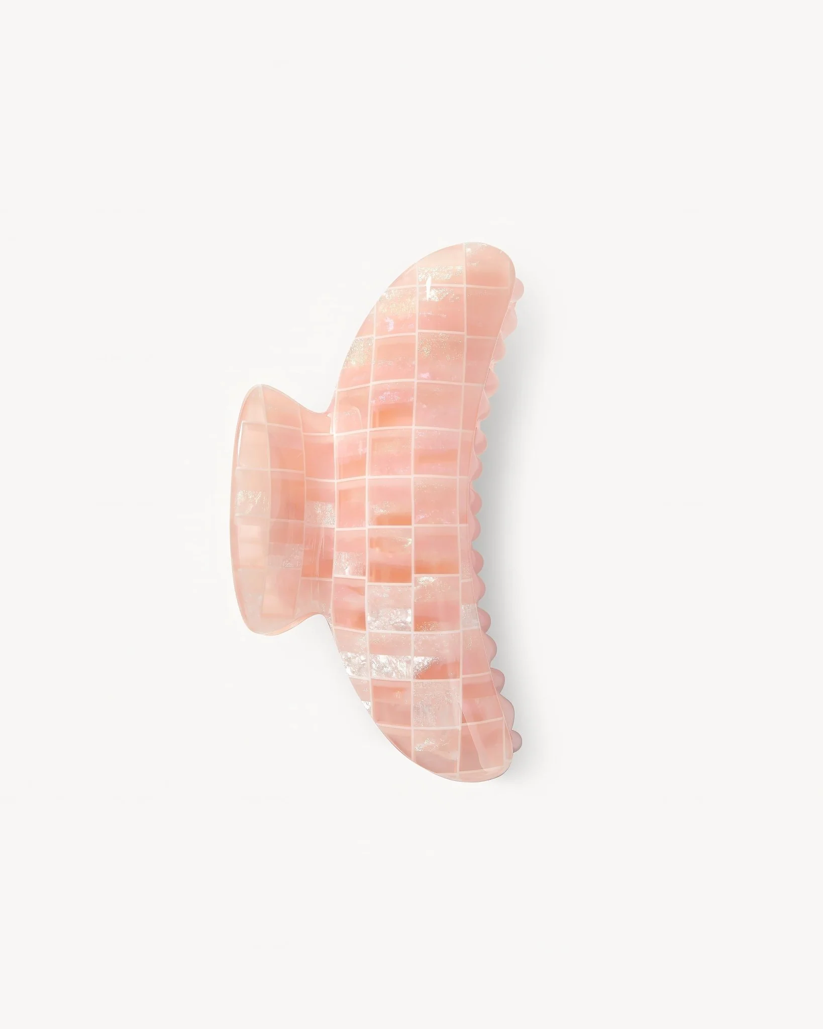 Grande Heirloom Claw in Apricot Shell Checker
