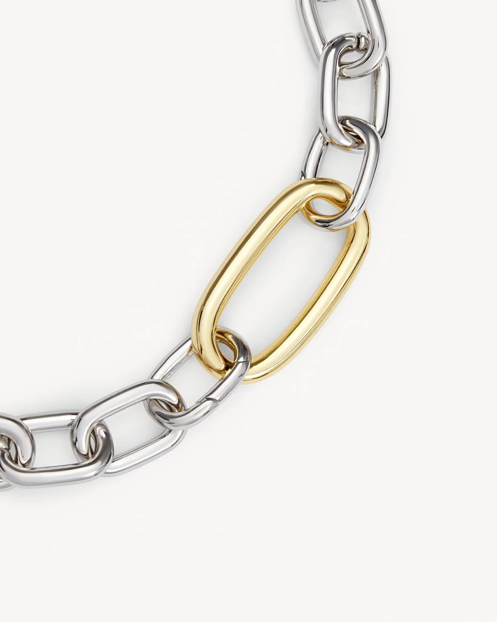 Interchangeable Oval Link Necklace in Silver - Image 3