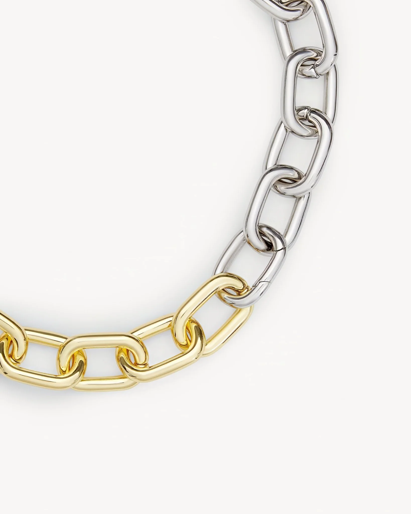 Interchangeable Link Necklace in Gold and Silver Split - Image 3