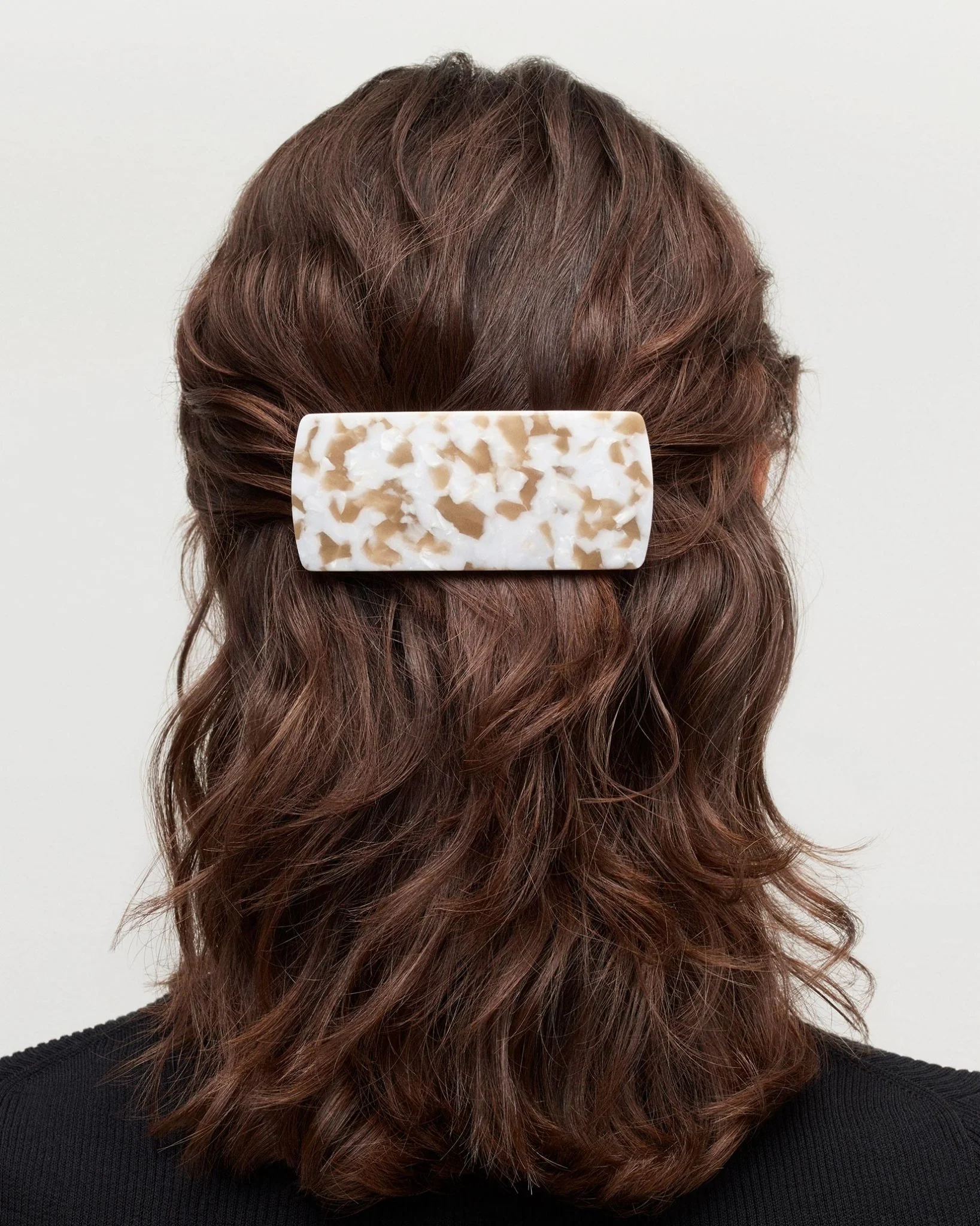 Jumbo Box Barrette in Taupe Shell - Image 2