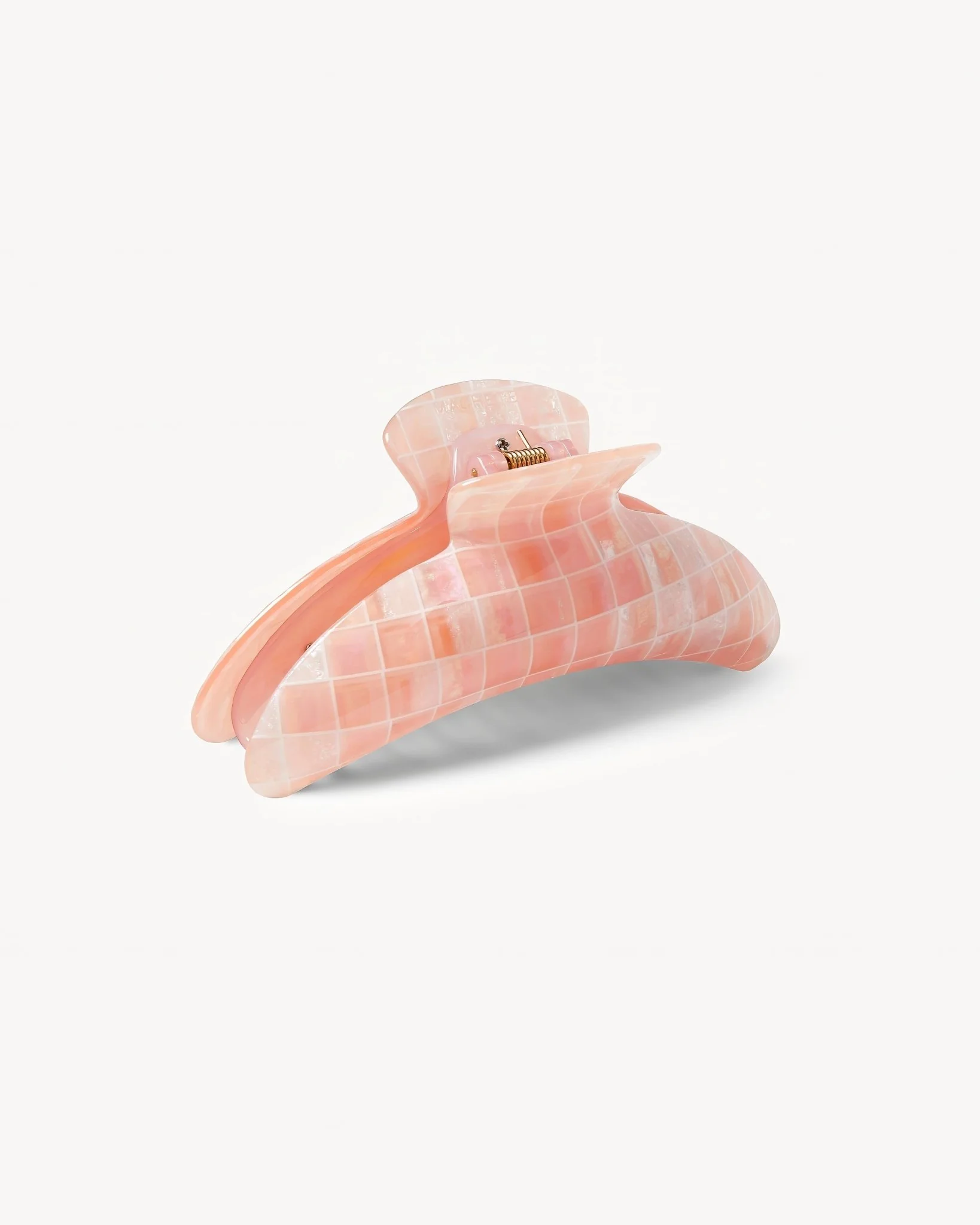 Jumbo Heirloom Claw in Apricot Shell Checker - Image 2
