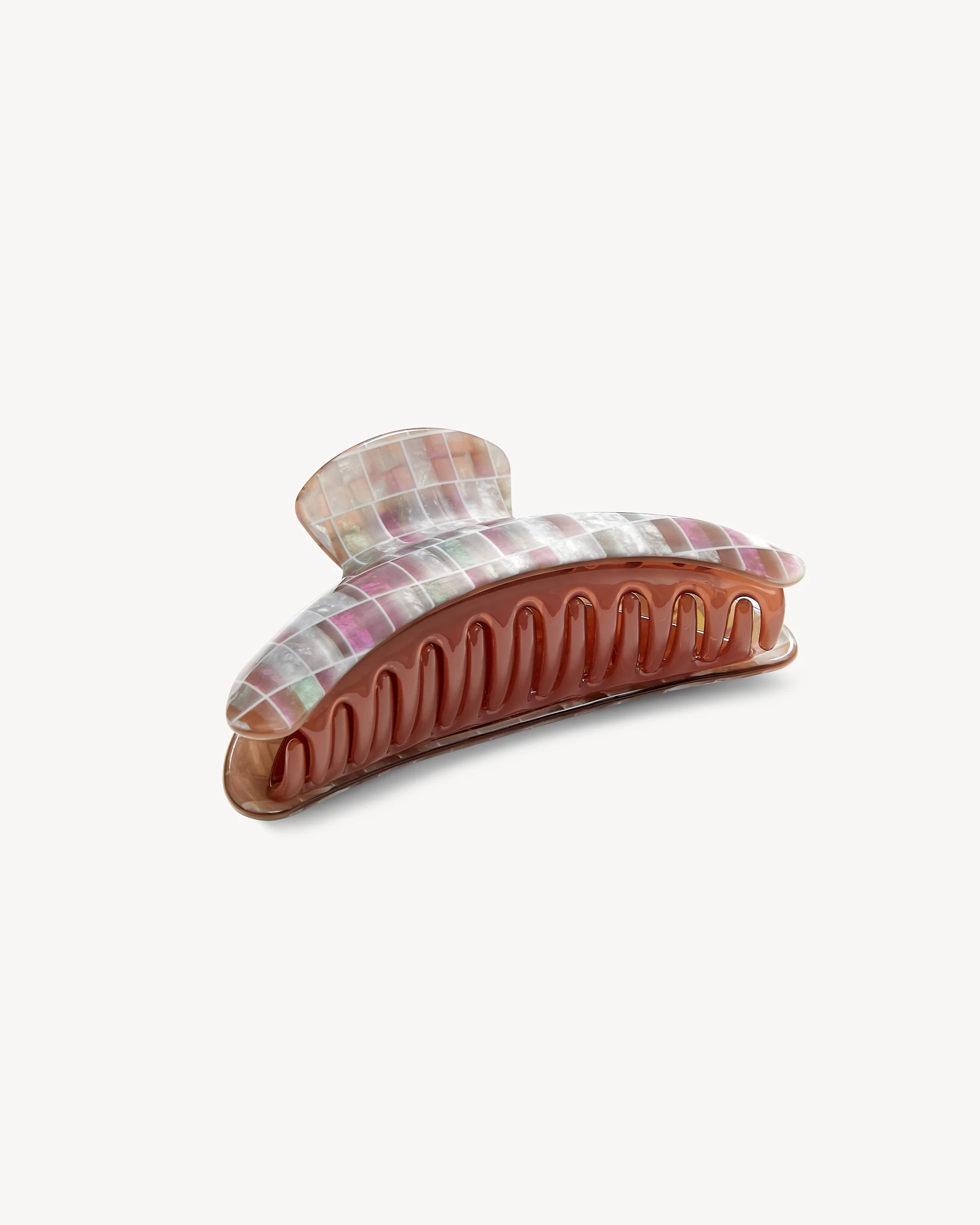 Jumbo Heirloom Claw in Brown Shell Checker - Image 3