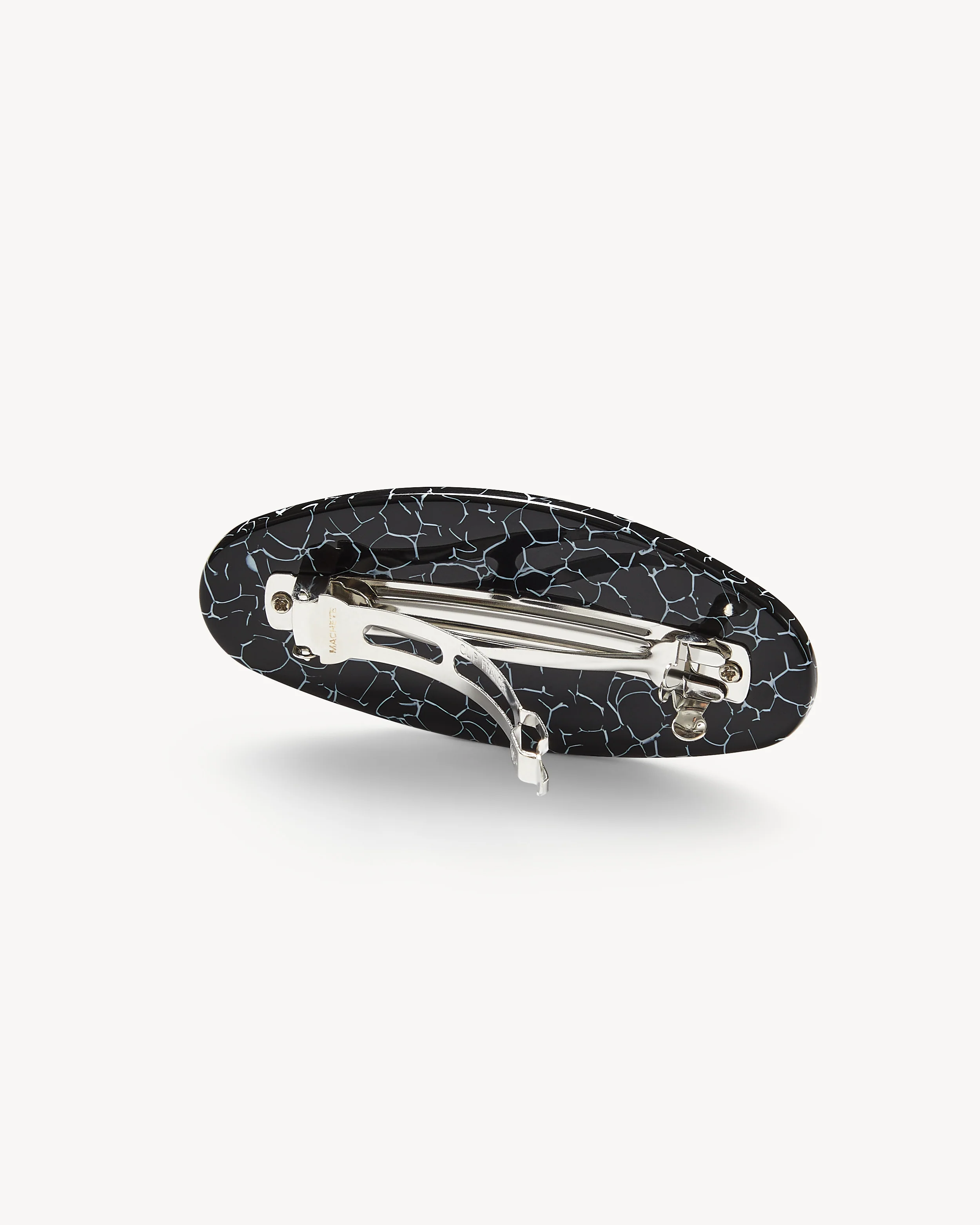 Jumbo Oval Barrette in Black Marble - Image 2