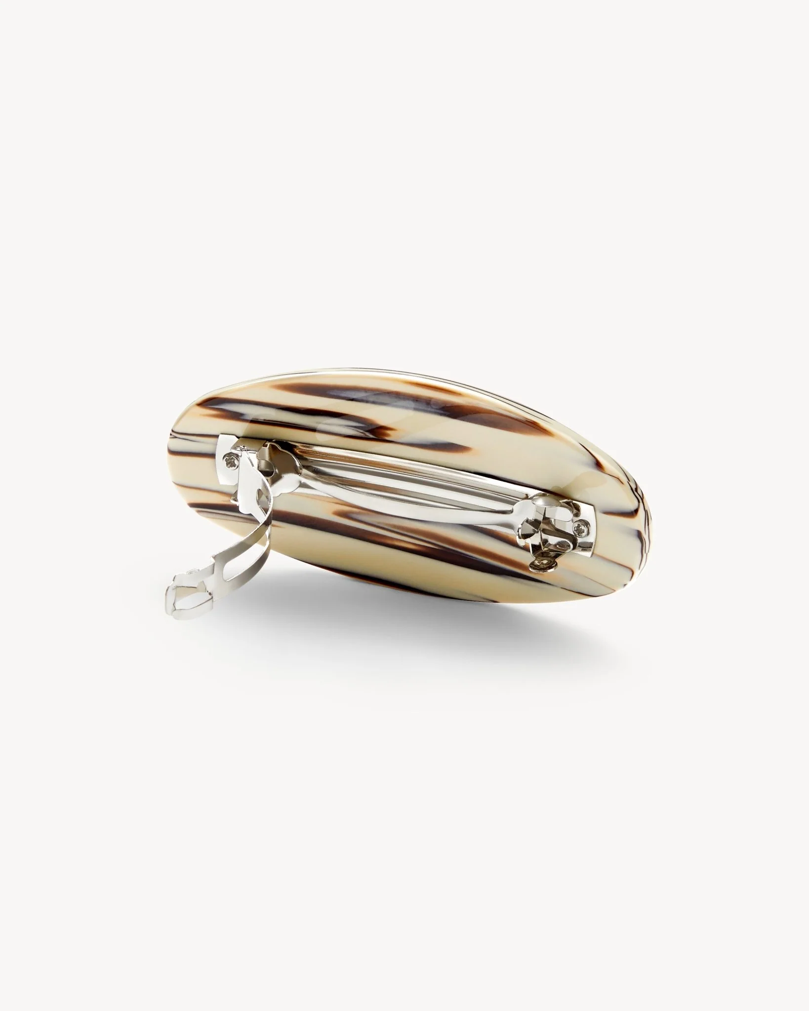 Jumbo Oval Barrette in Ganache - Image 2