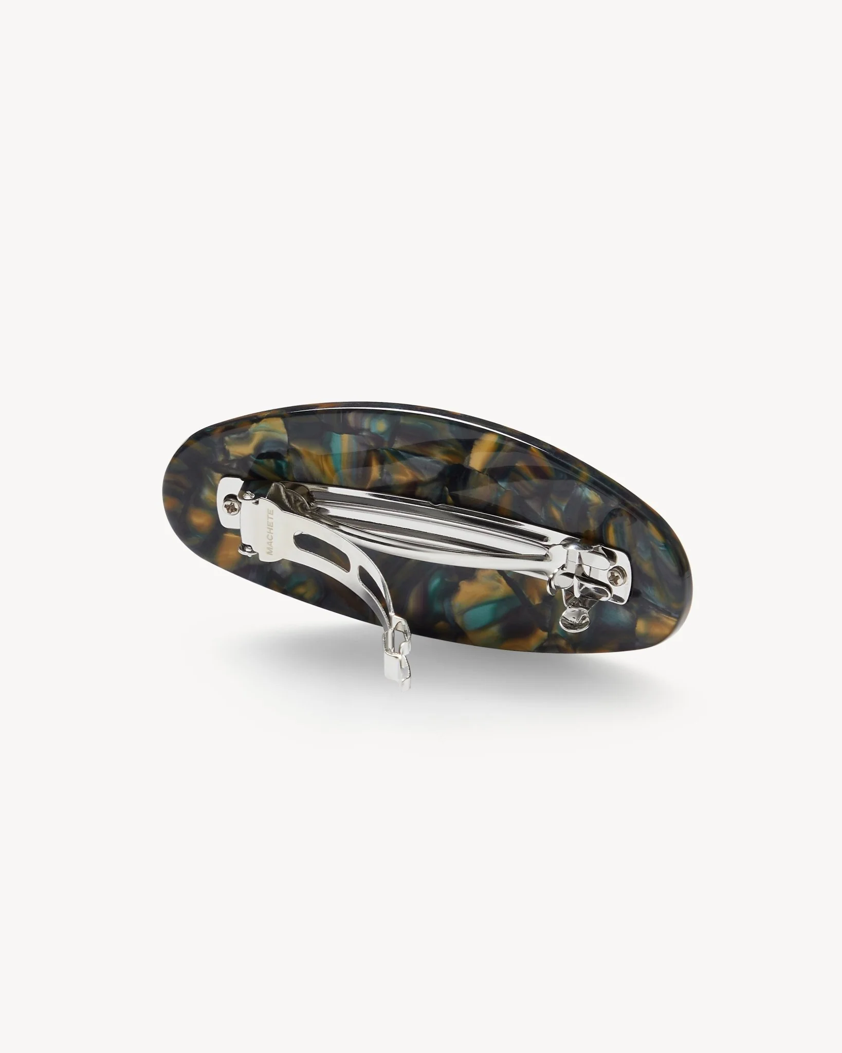 Jumbo Oval Barrette in Green Tortoise - Image 2
