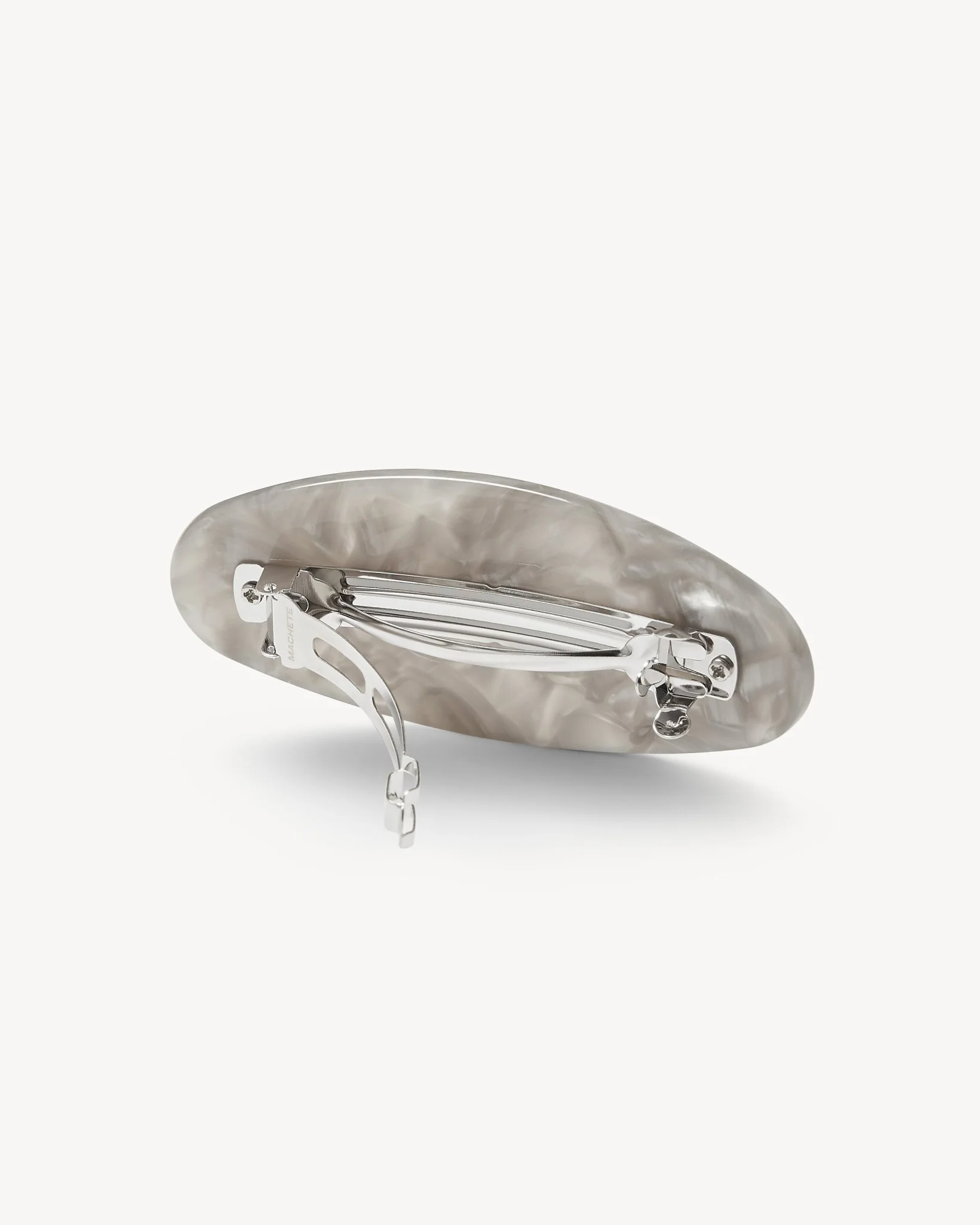 Jumbo Oval Barrette in Grey Shell - Image 2