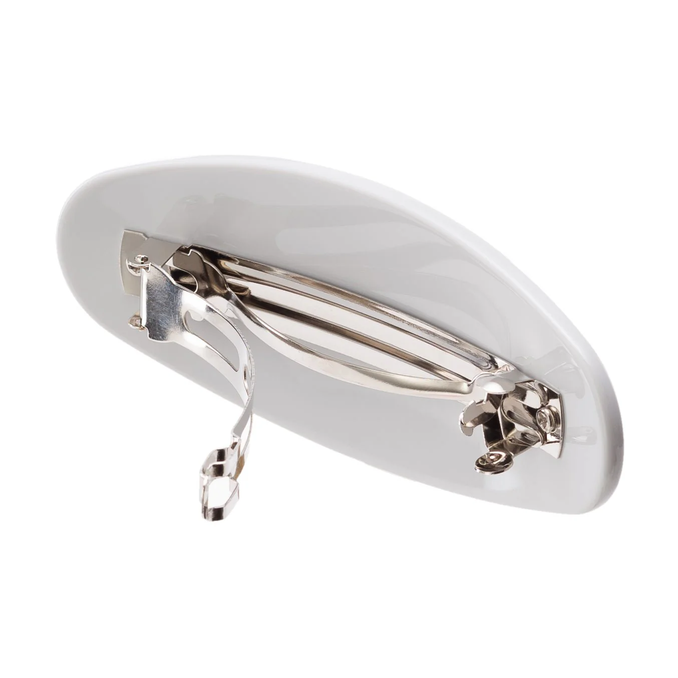 Jumbo Oval Barrette in Light Grey - Image 2