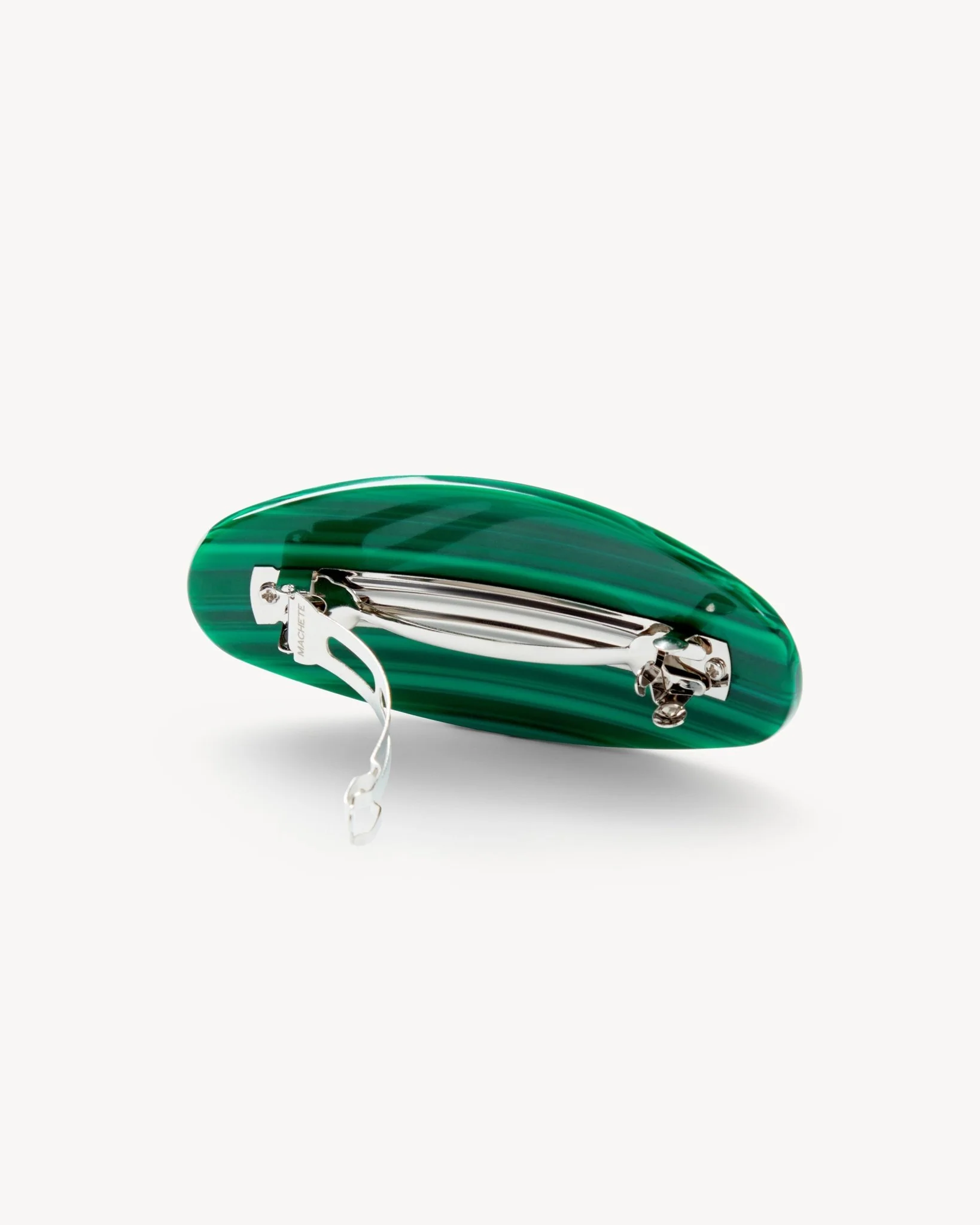 Jumbo Oval Barrette in Malachite - Image 2