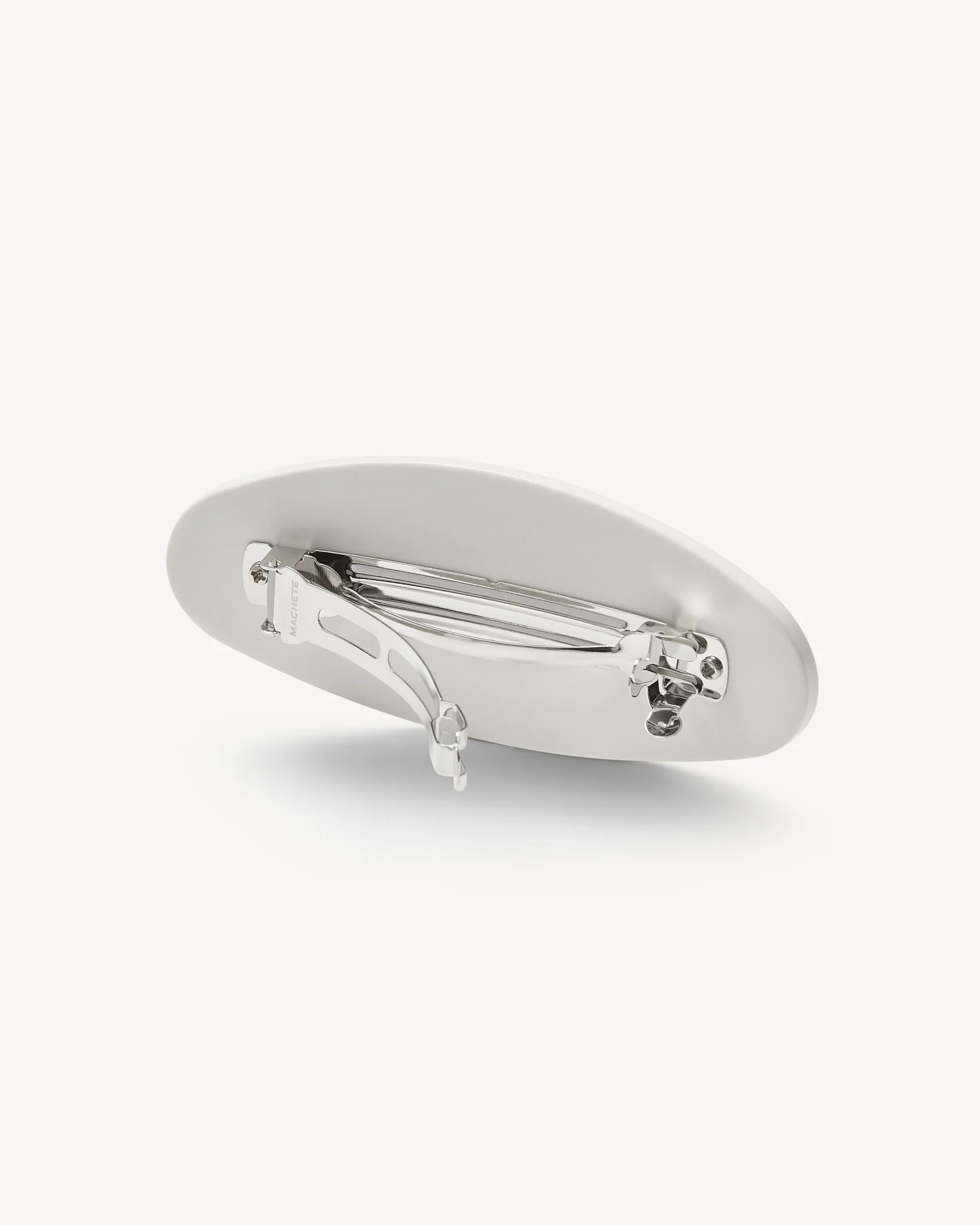 Jumbo Oval Barrette in White Matte - Image 2