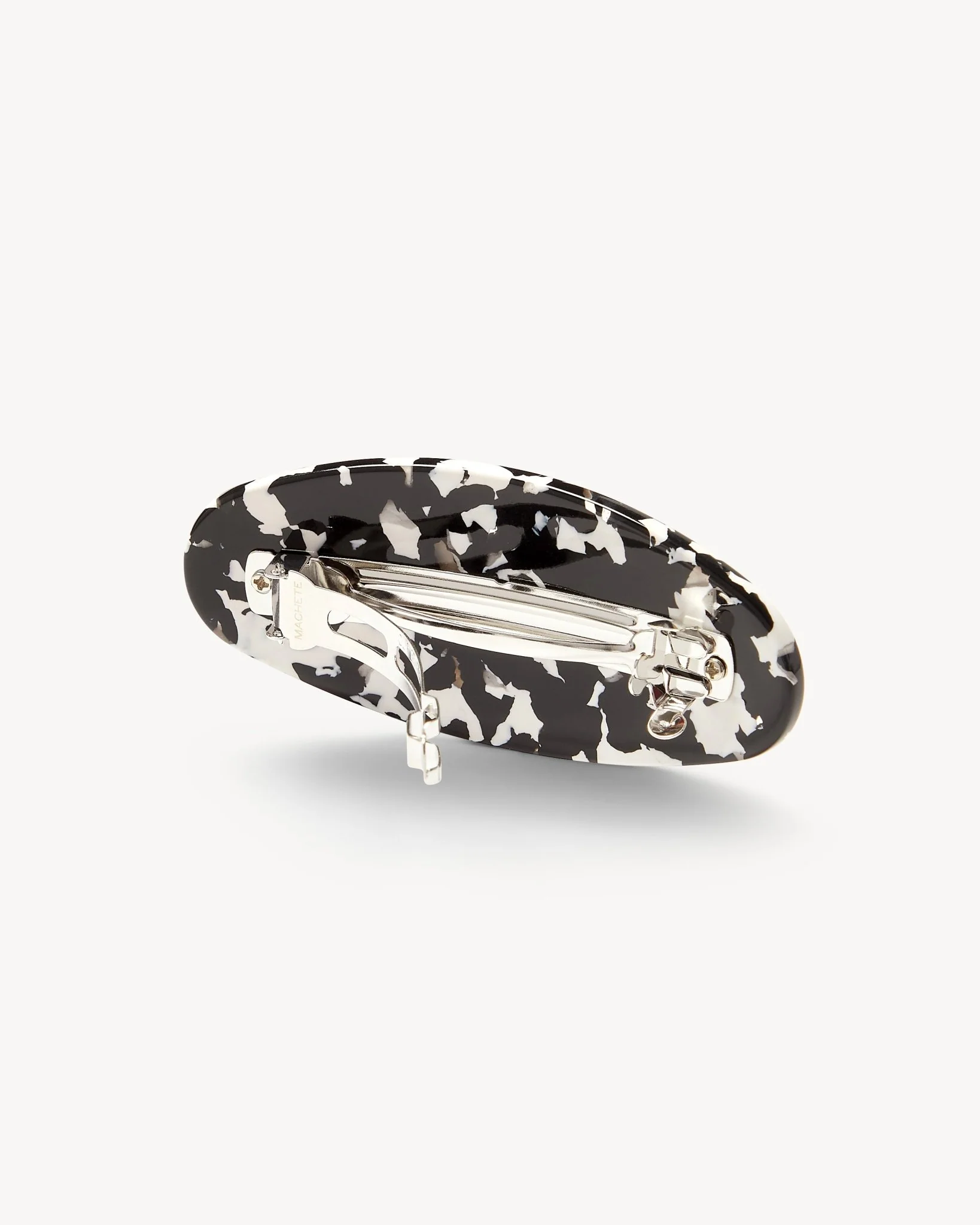 Jumbo Oval Barrette in Noir - Image 2