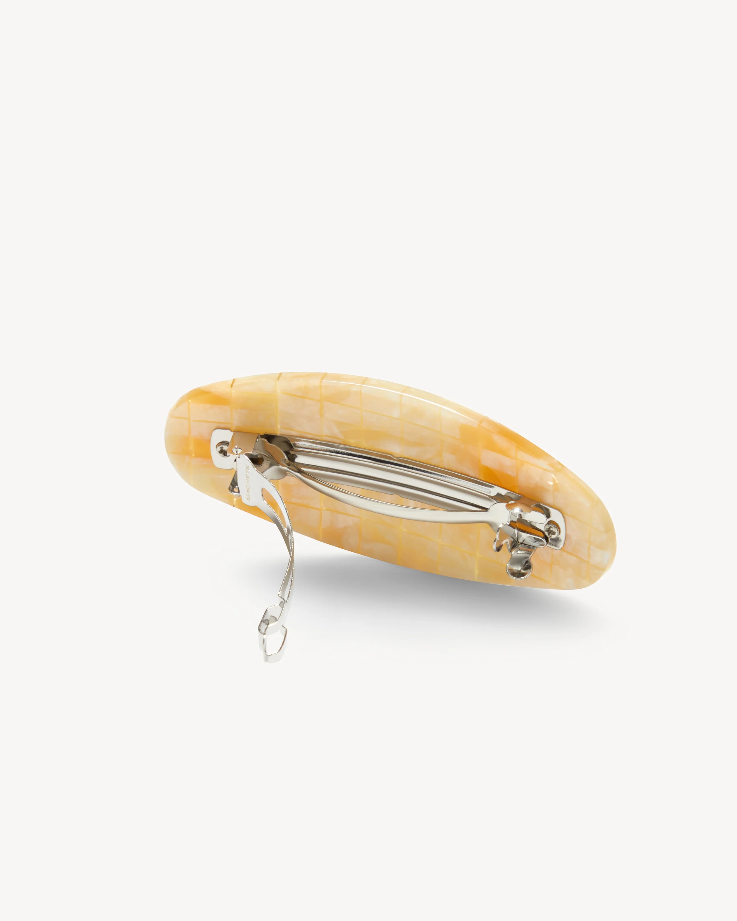 Jumbo Oval Barrette in Sea Shell Checker - Image 2