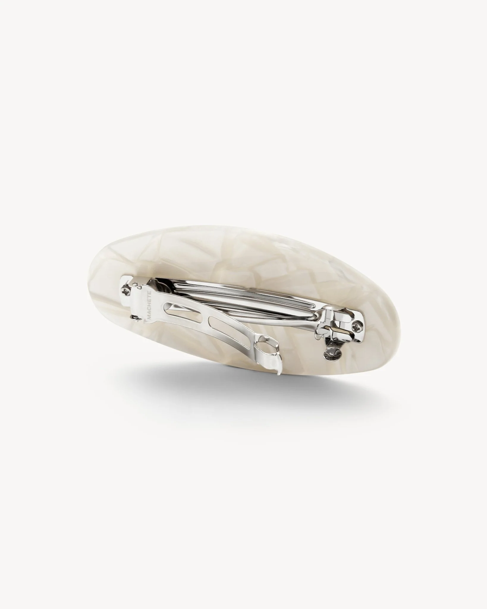 Jumbo Oval Barrette in White Shell - Image 2