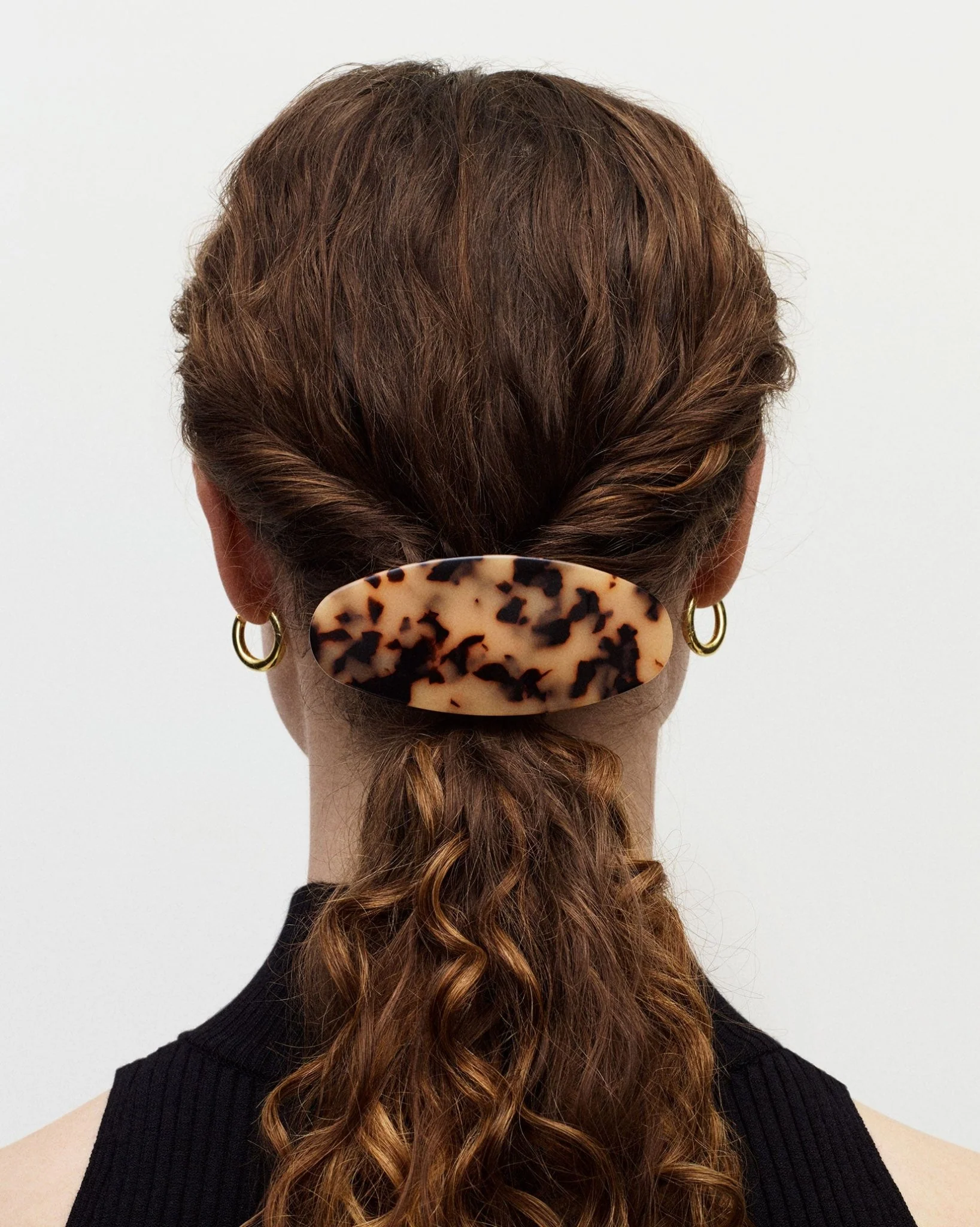 Jumbo Oval Barrette in White Shell - Image 3
