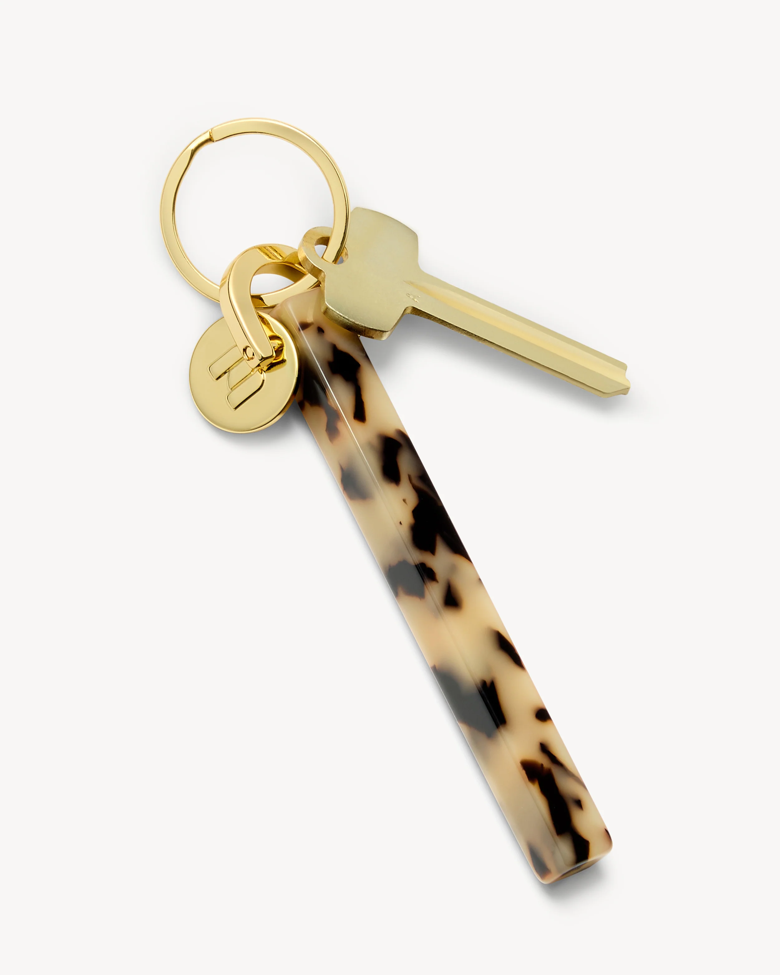 Bar Keychain in Blonde Tortoise - Gold - Image 3